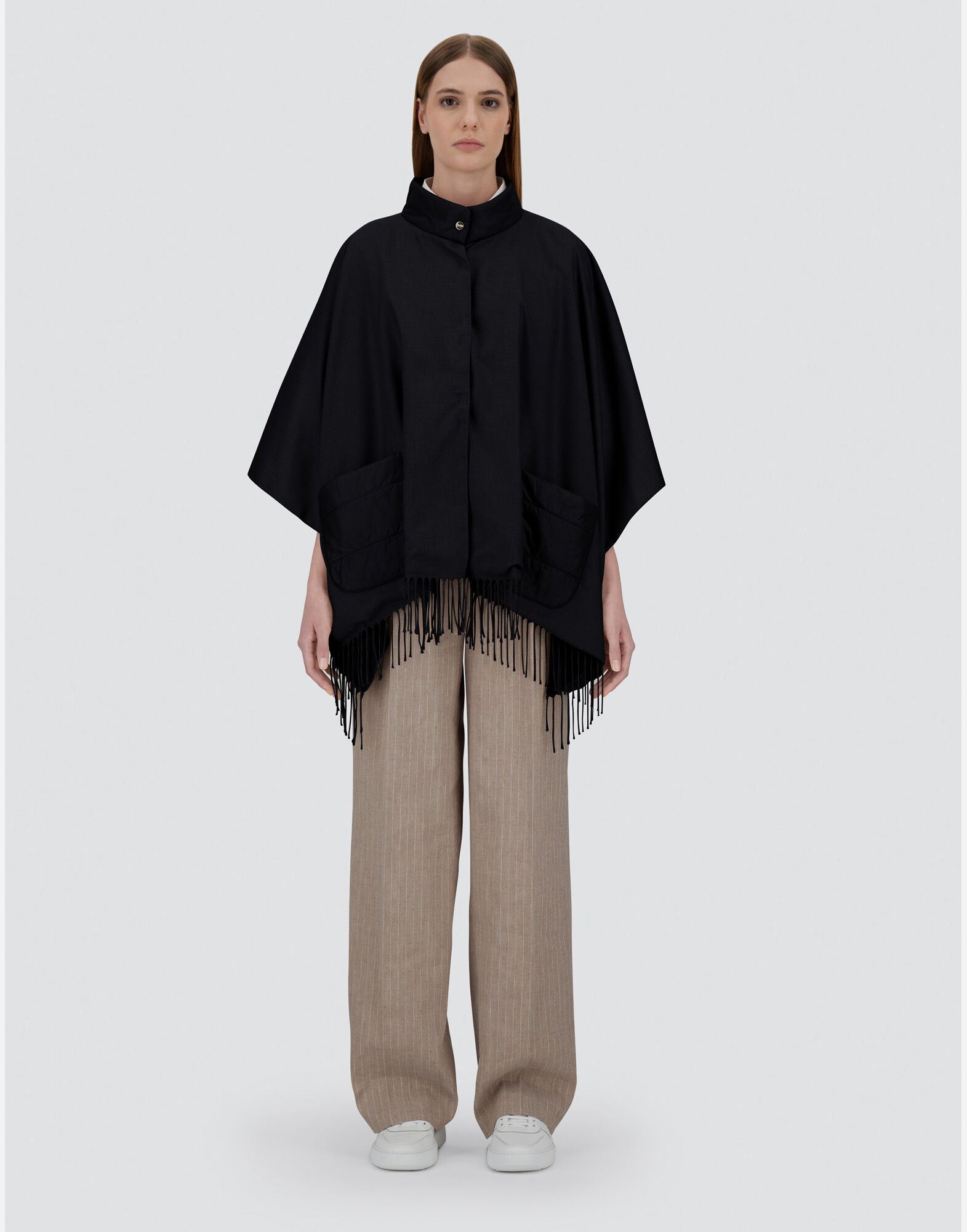 PONCHO IN SUMMER SILK AND NYLON ULTRALIGHT