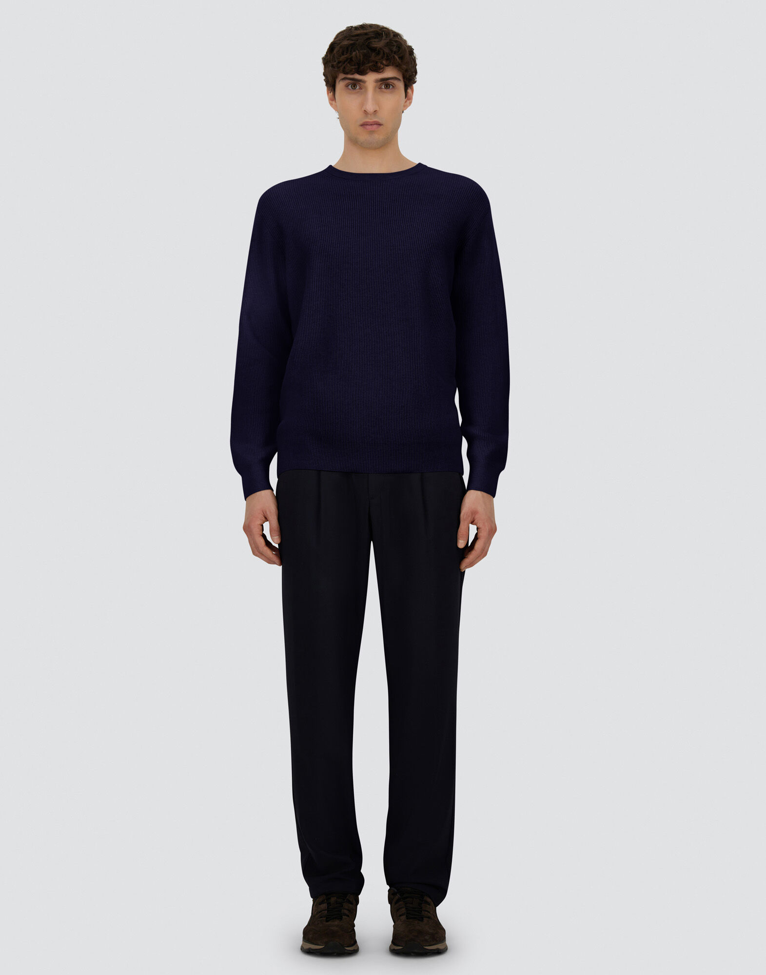 SWEATER IN RIBBED WOOL CASHMERE