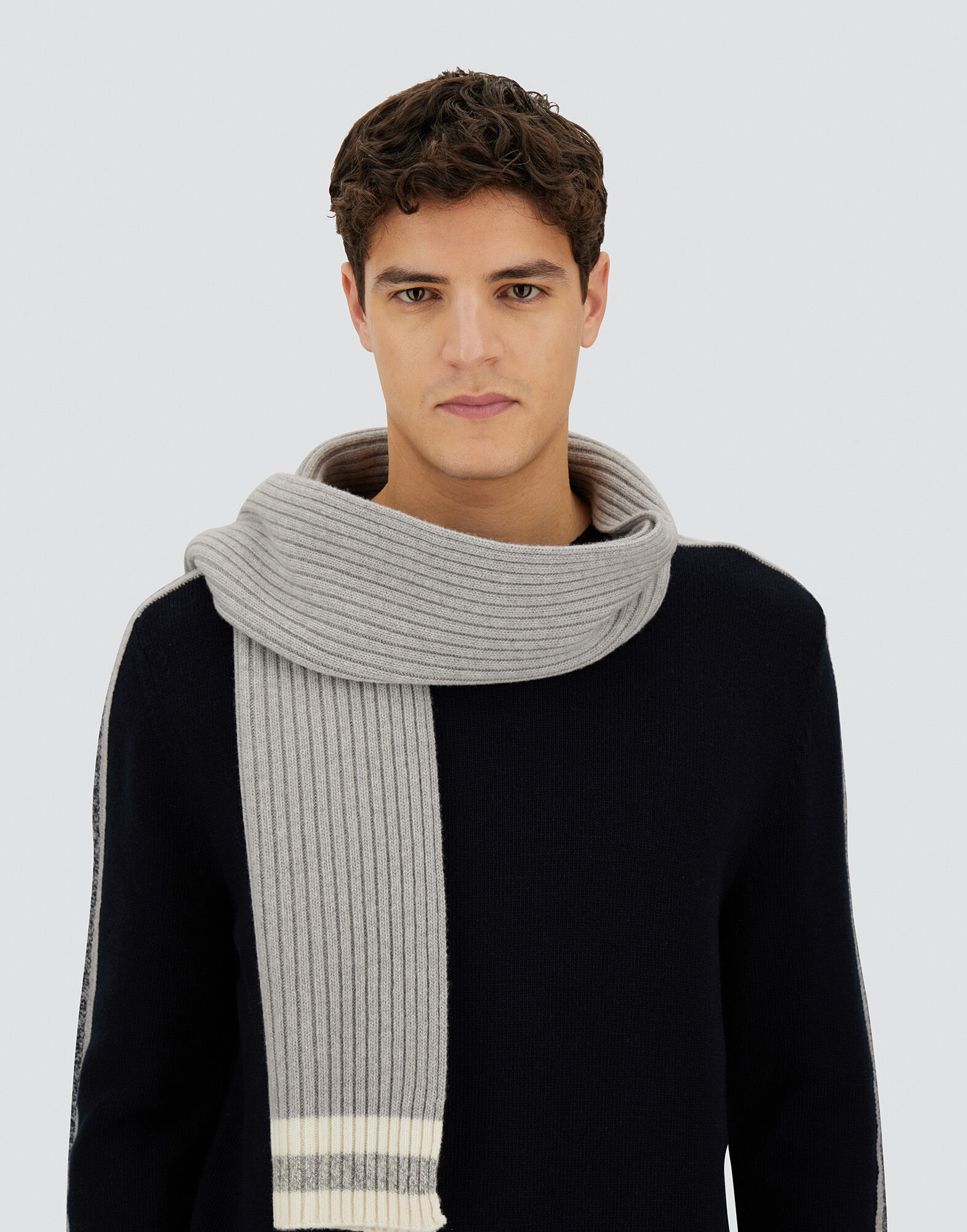 RESORT SCARF IN DOUBLE RIB WOOL