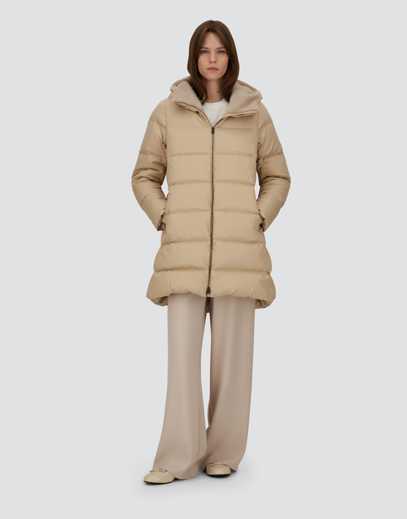 A-SHAPE JACKET IN ARENDELLE AND NEW LADY FAUX FUR