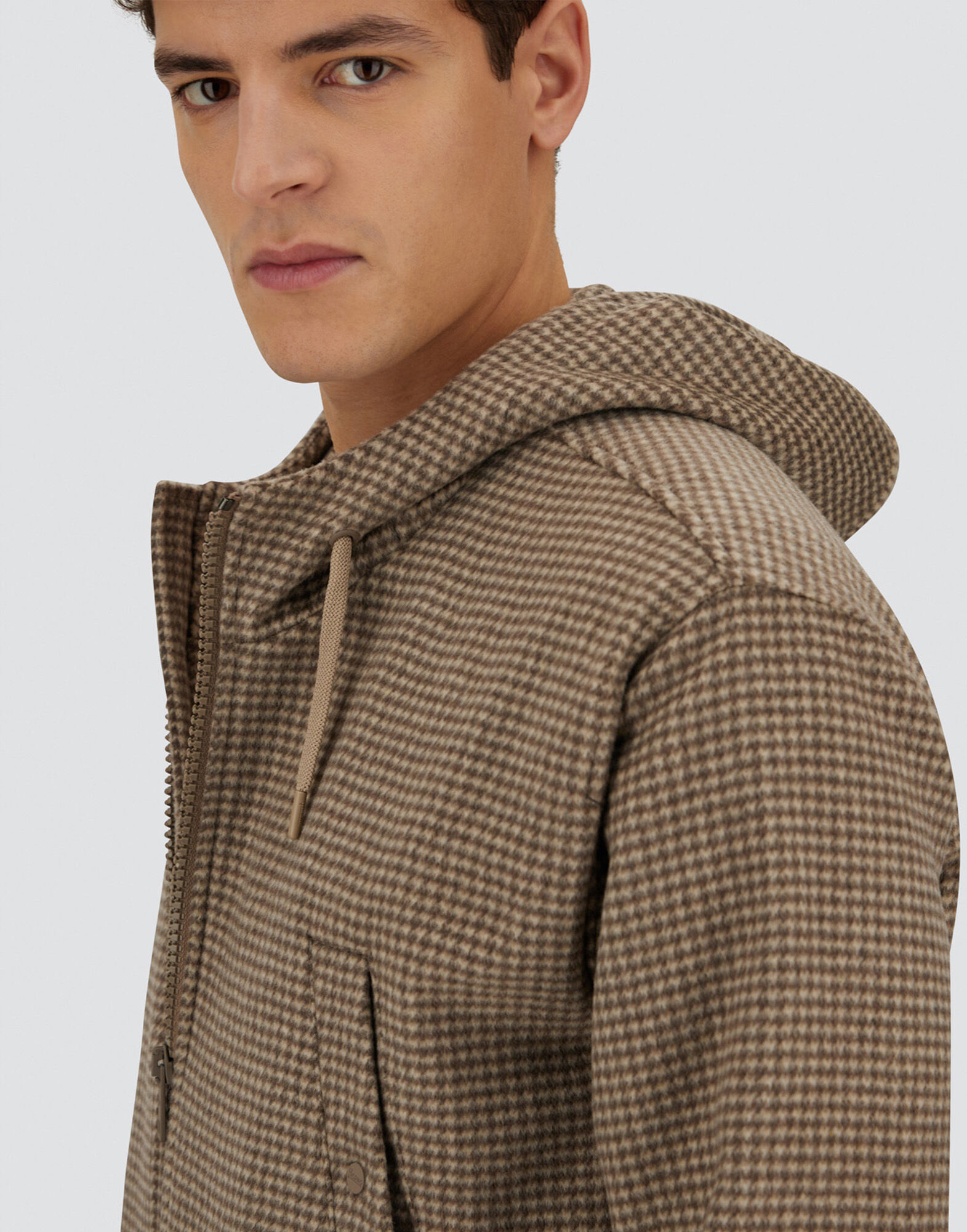 RESORT FIELD JACKET IN HOUNDSTOOTH CASHMERE