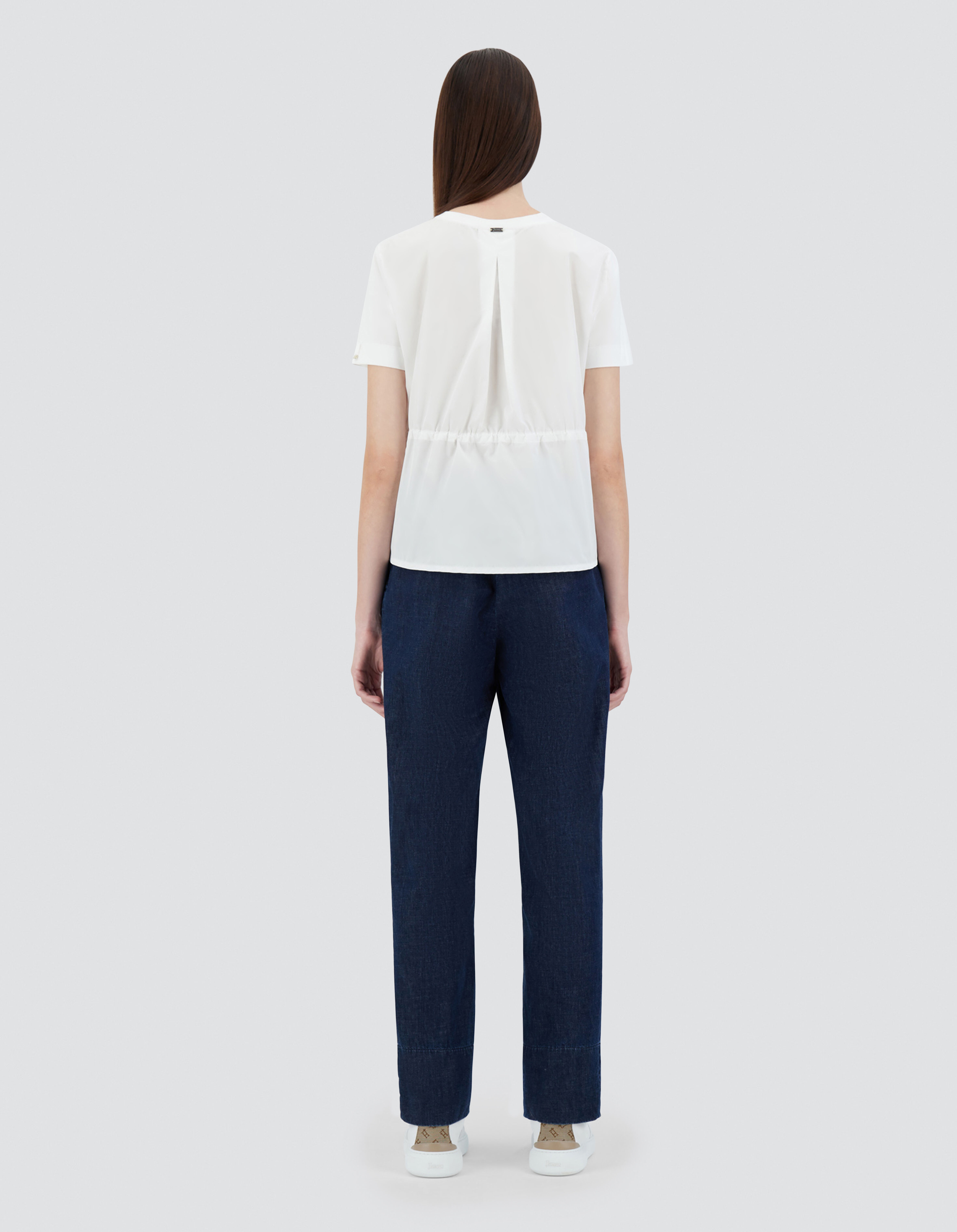 T-SHIRT IN CHIC COTTON JERSEY AND NEW TECHNO TAFFETA