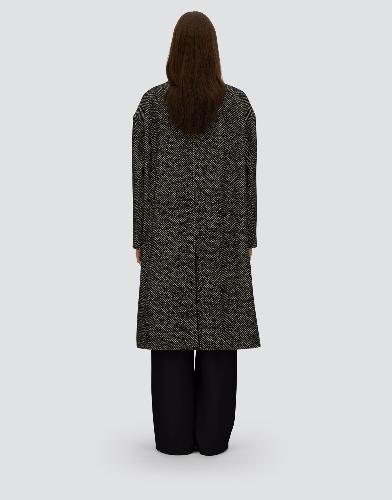 COAT IN HERRINGBONE R-WOOL