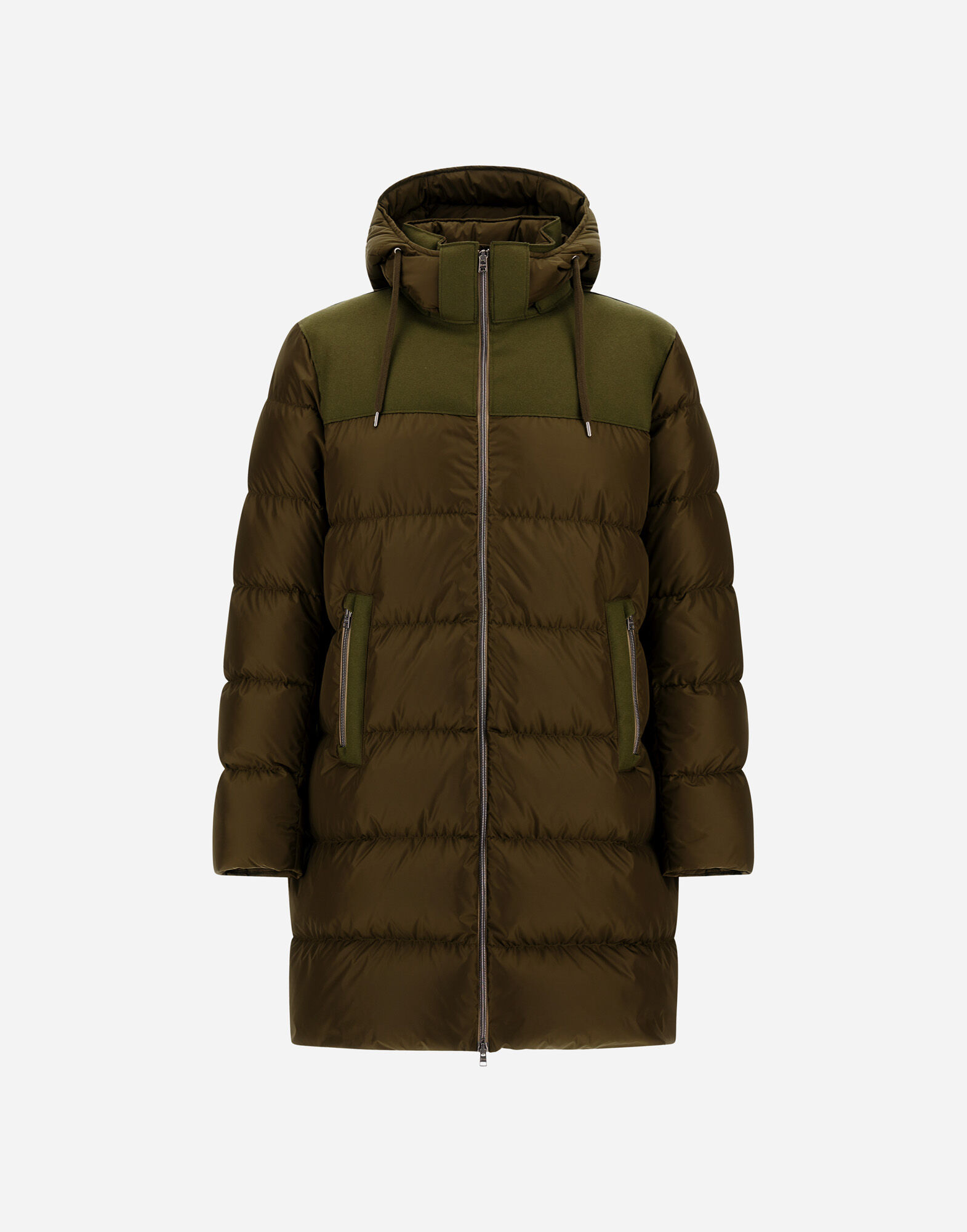 LONG JACKET IN NYLON CHAMONIX AND PURE WOOL CLOTH