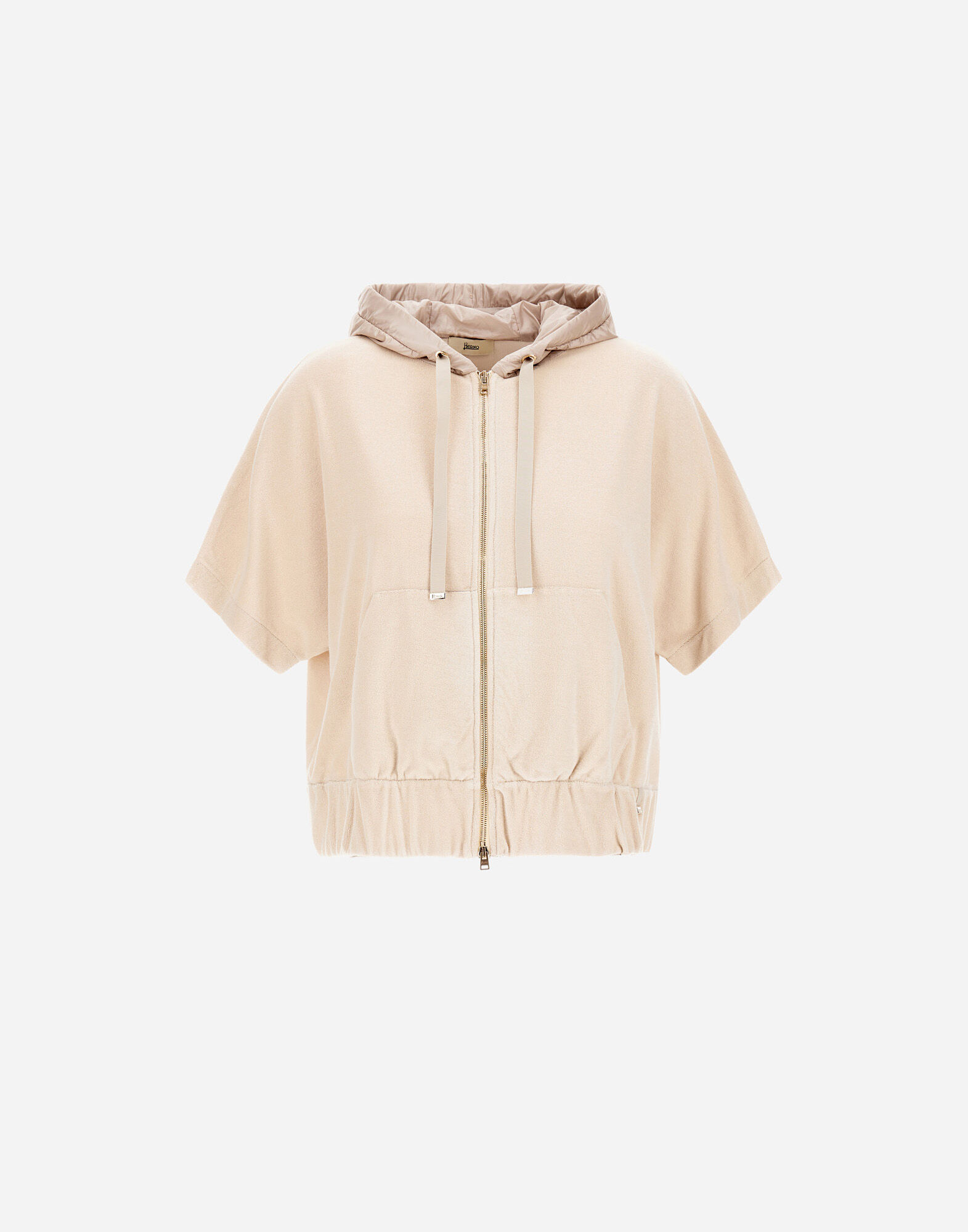 SWEATSHIRT IN SPONGE EFFECT SWEATER AND NYLON ULTRALIGHT