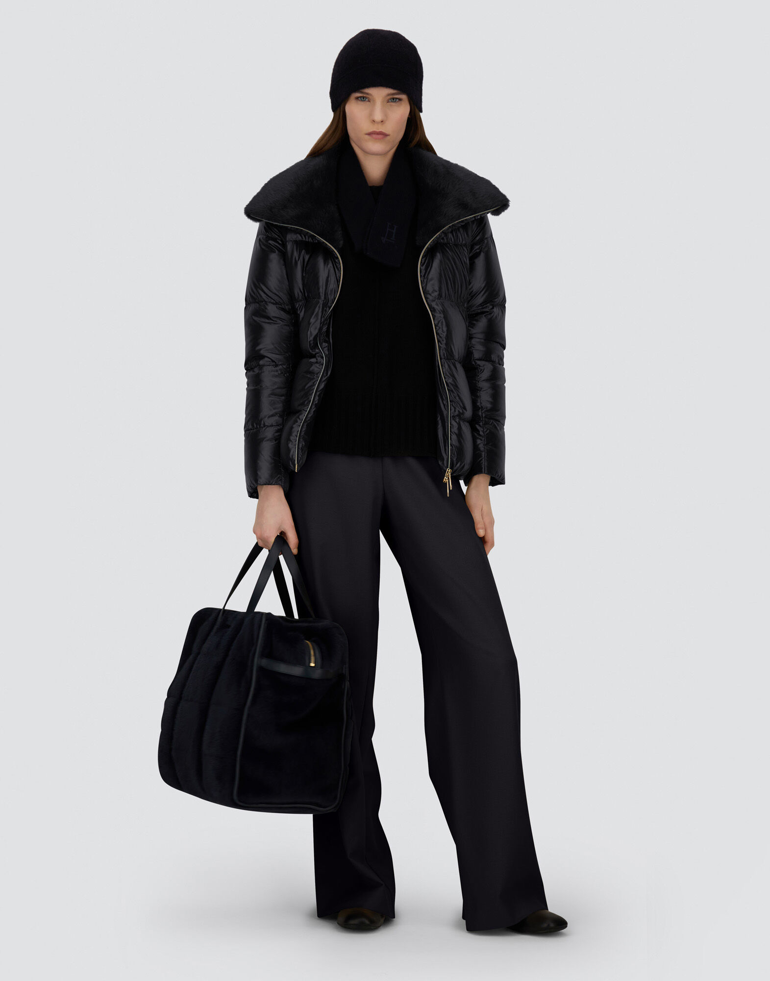 JACKET IN NYLON ULTRALIGHT AND LADY ALTERNATIVE FUR