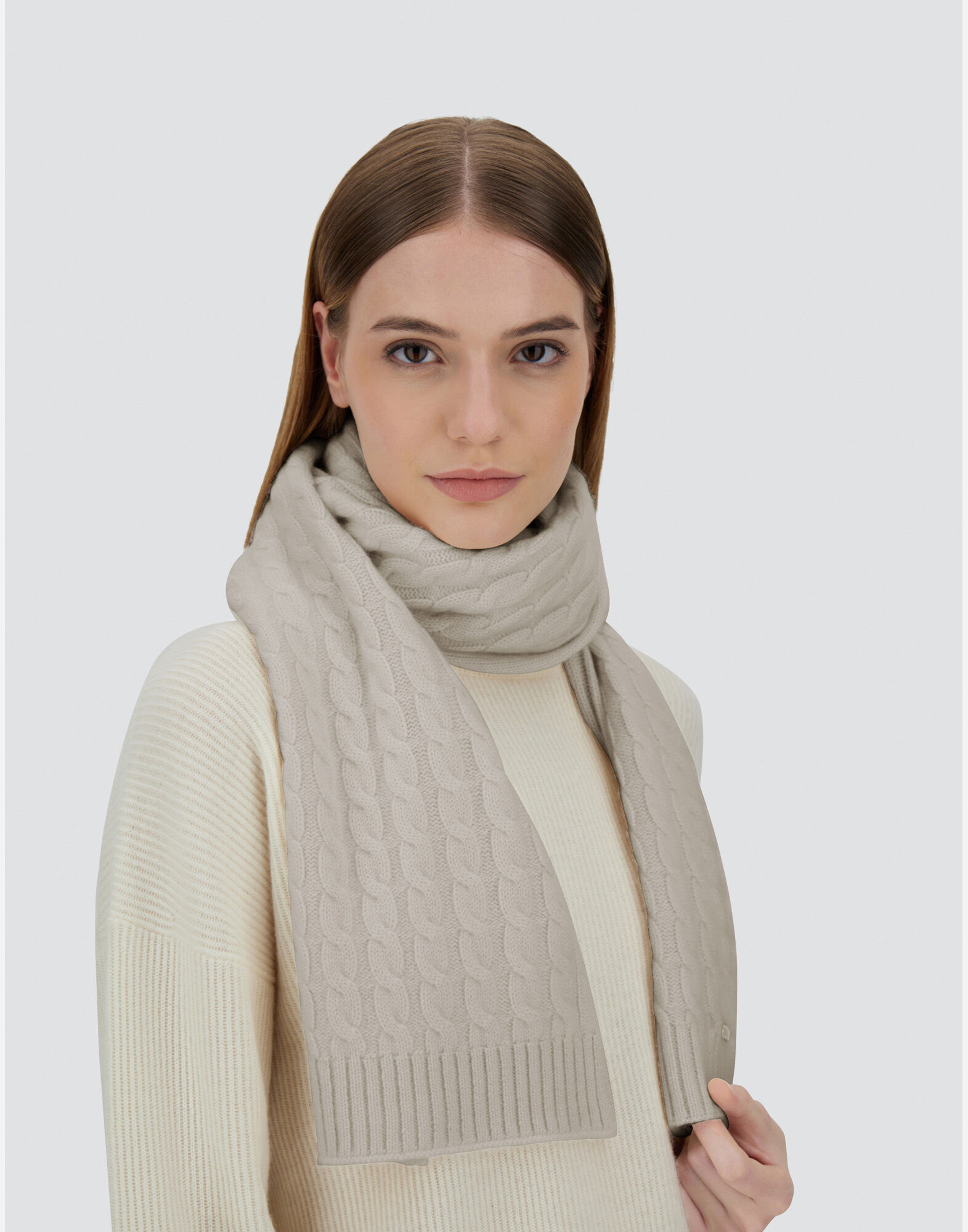 SCARF IN ETERNITY CASHMERE CABLE