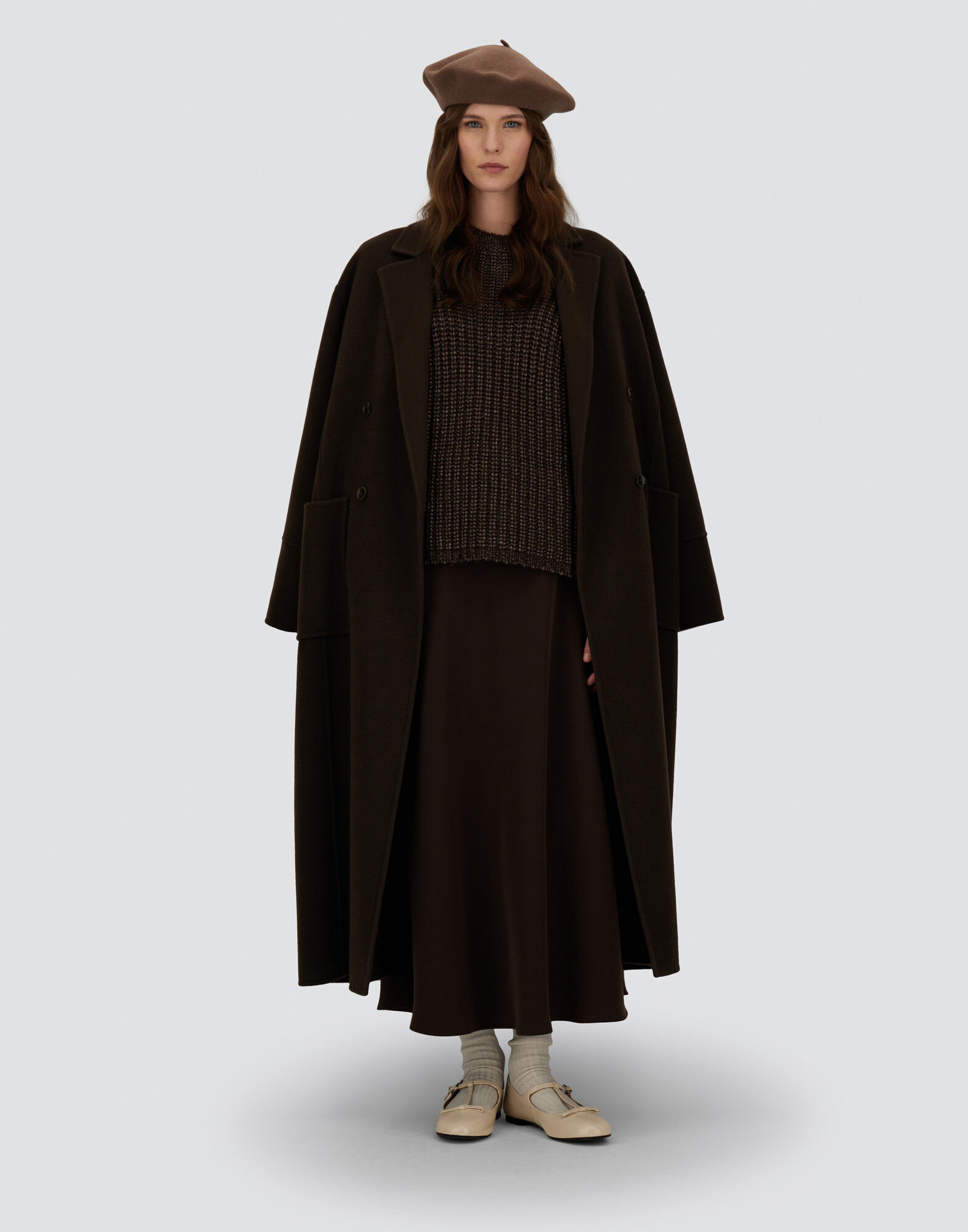 SKIRT IN MATT CREPE SATIN