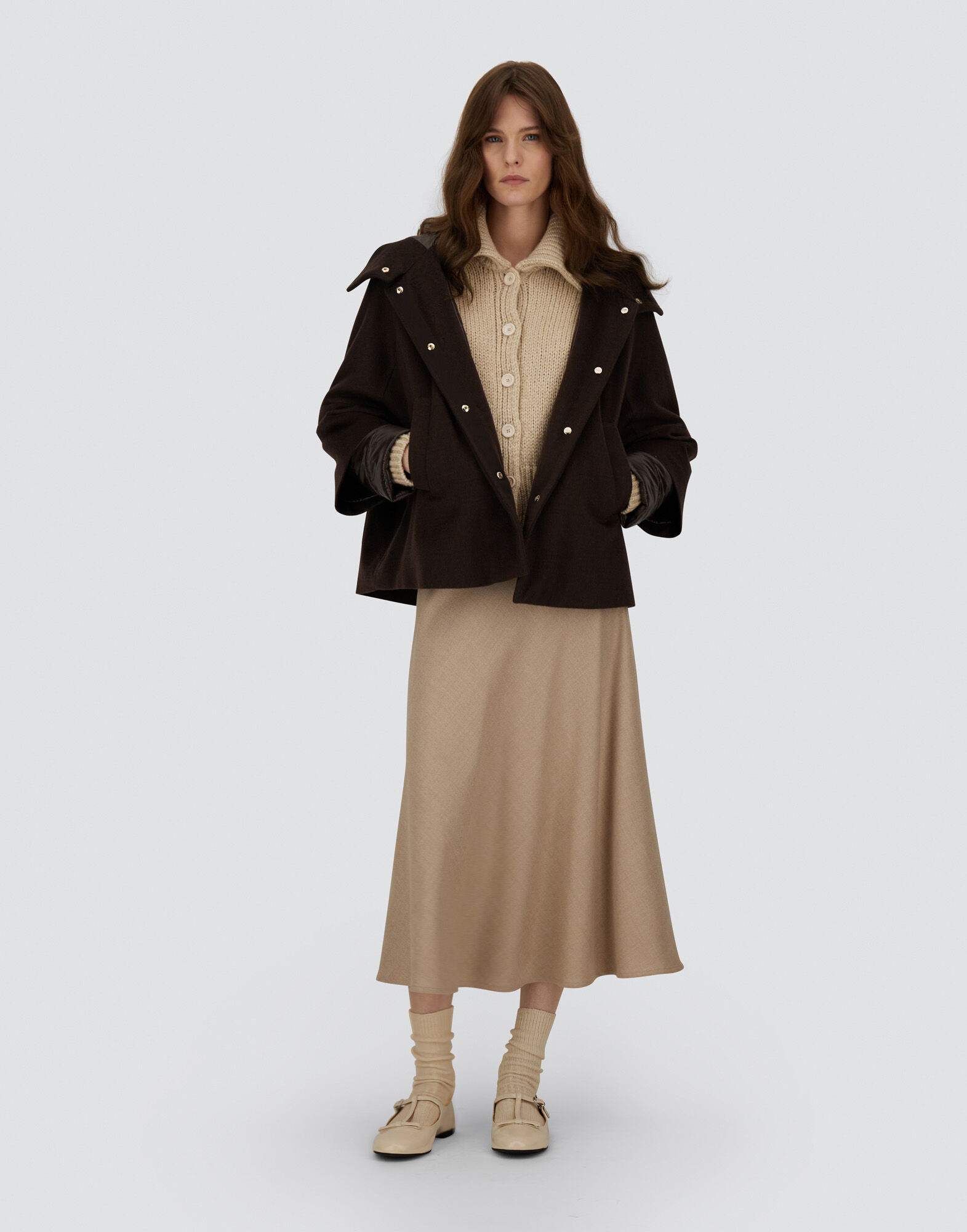 CAPE IN PURE CASHMERE AND NYLON ULTRALIGHT