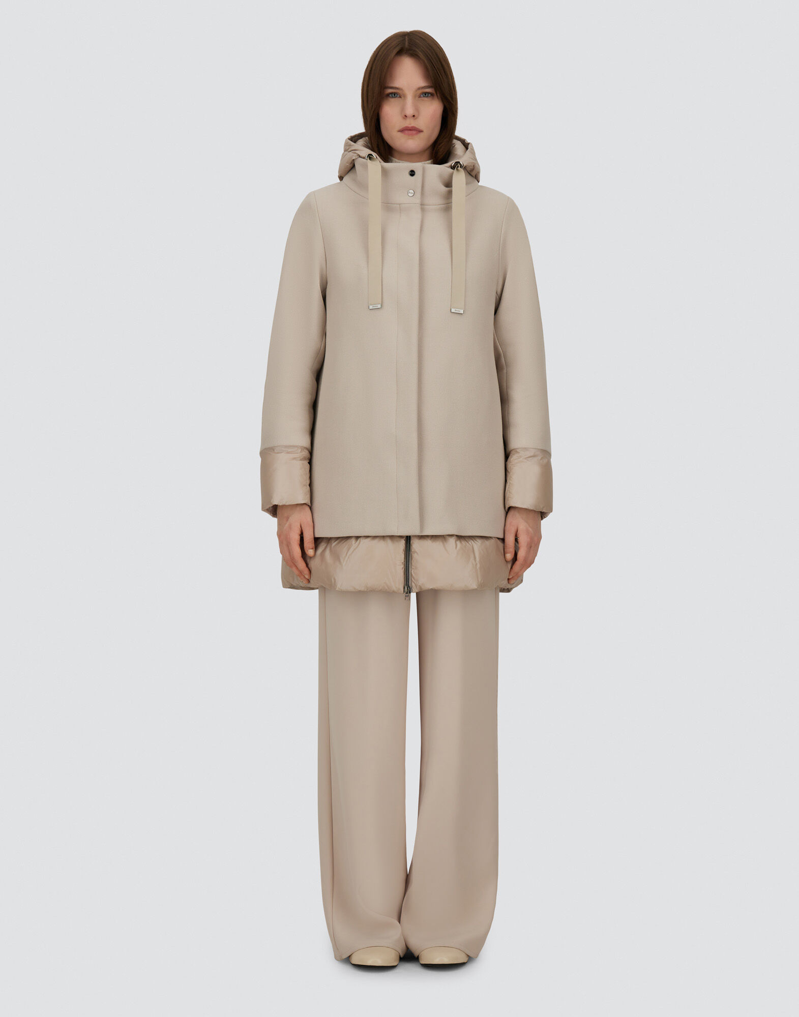 A-SHAPE JACKET IN ECOWOOL AND NYLON ULTRALIGHT