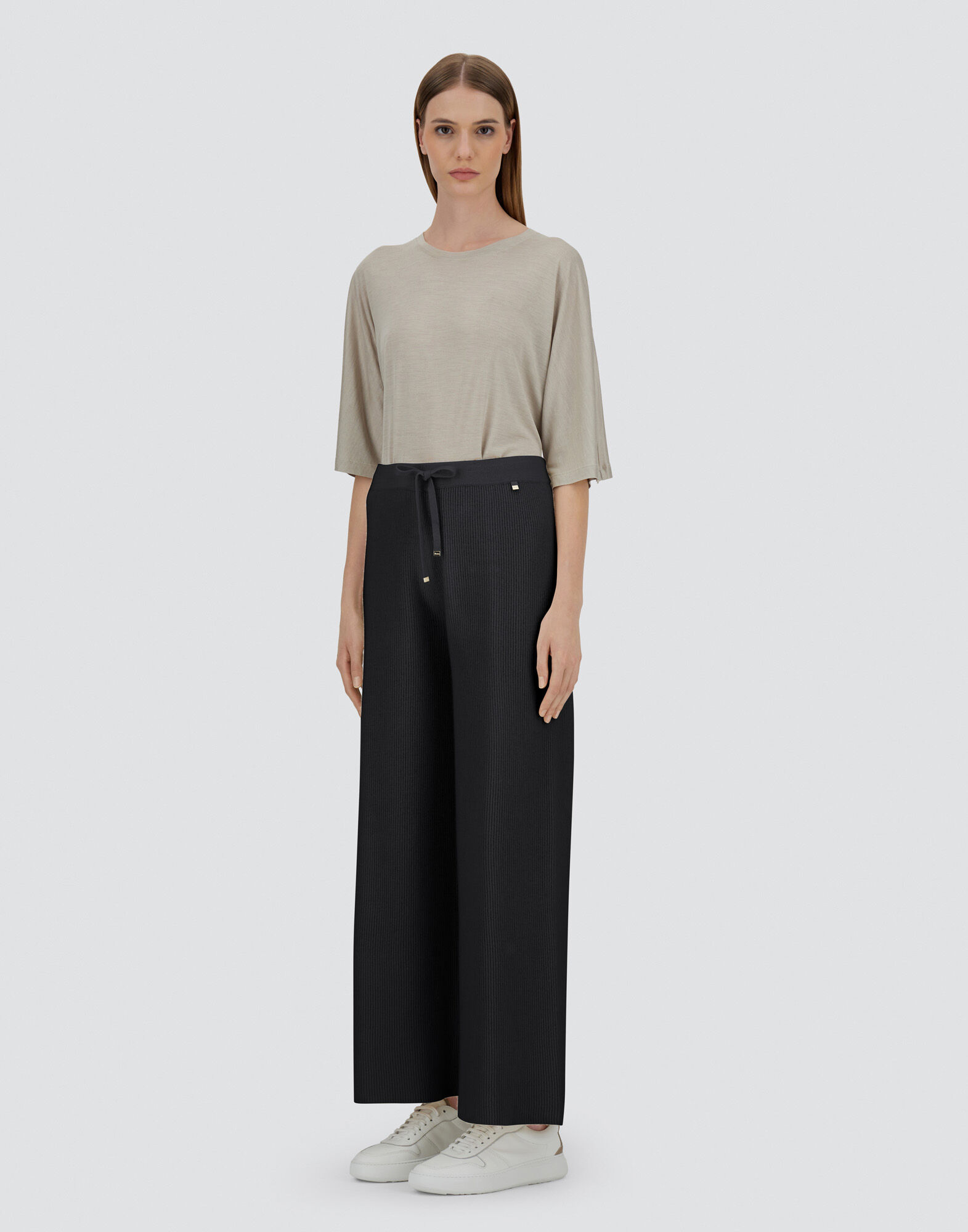 TROUSERS IN RIBBED WOOL CASHMERE