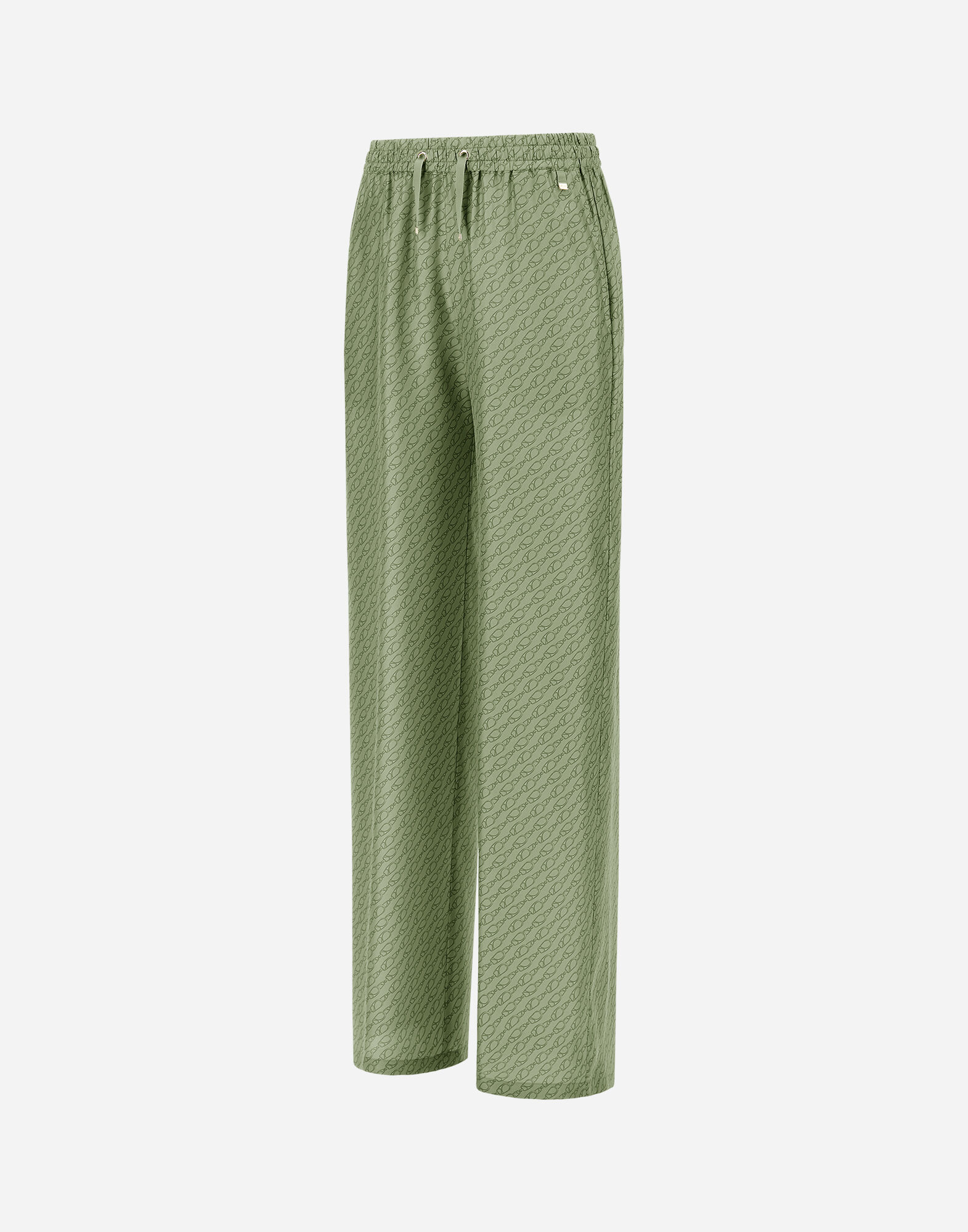 TROUSERS IN ICONIC PRINT SILK