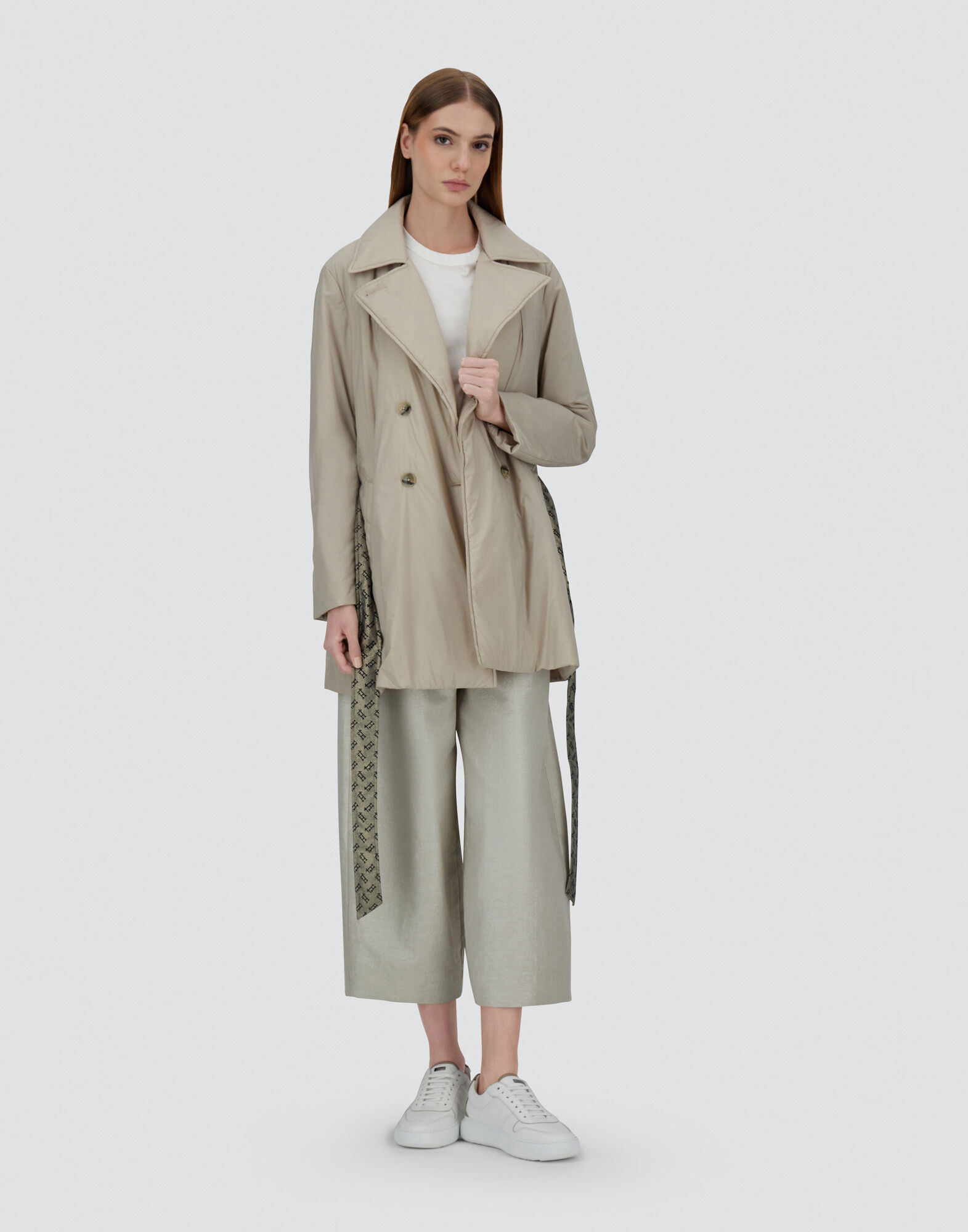TRENCH COAT IN ECOAGE AND MONOGRAM LUREX