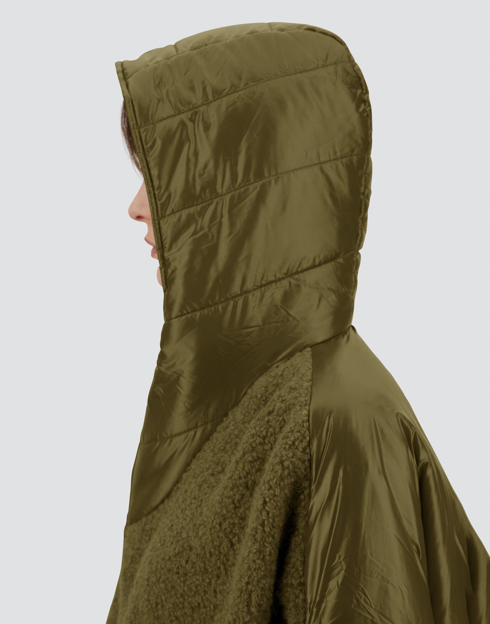 PONCHO IN BOUCL ALPACA WOOL AND NYLON ULTRALIGHT