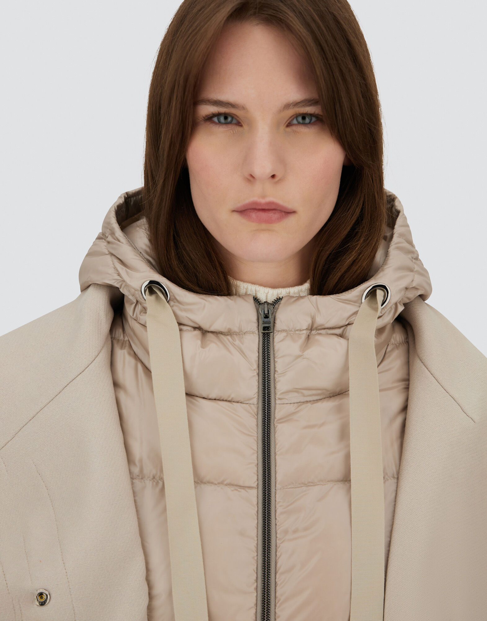 A-SHAPE JACKET IN ECOWOOL AND NYLON ULTRALIGHT