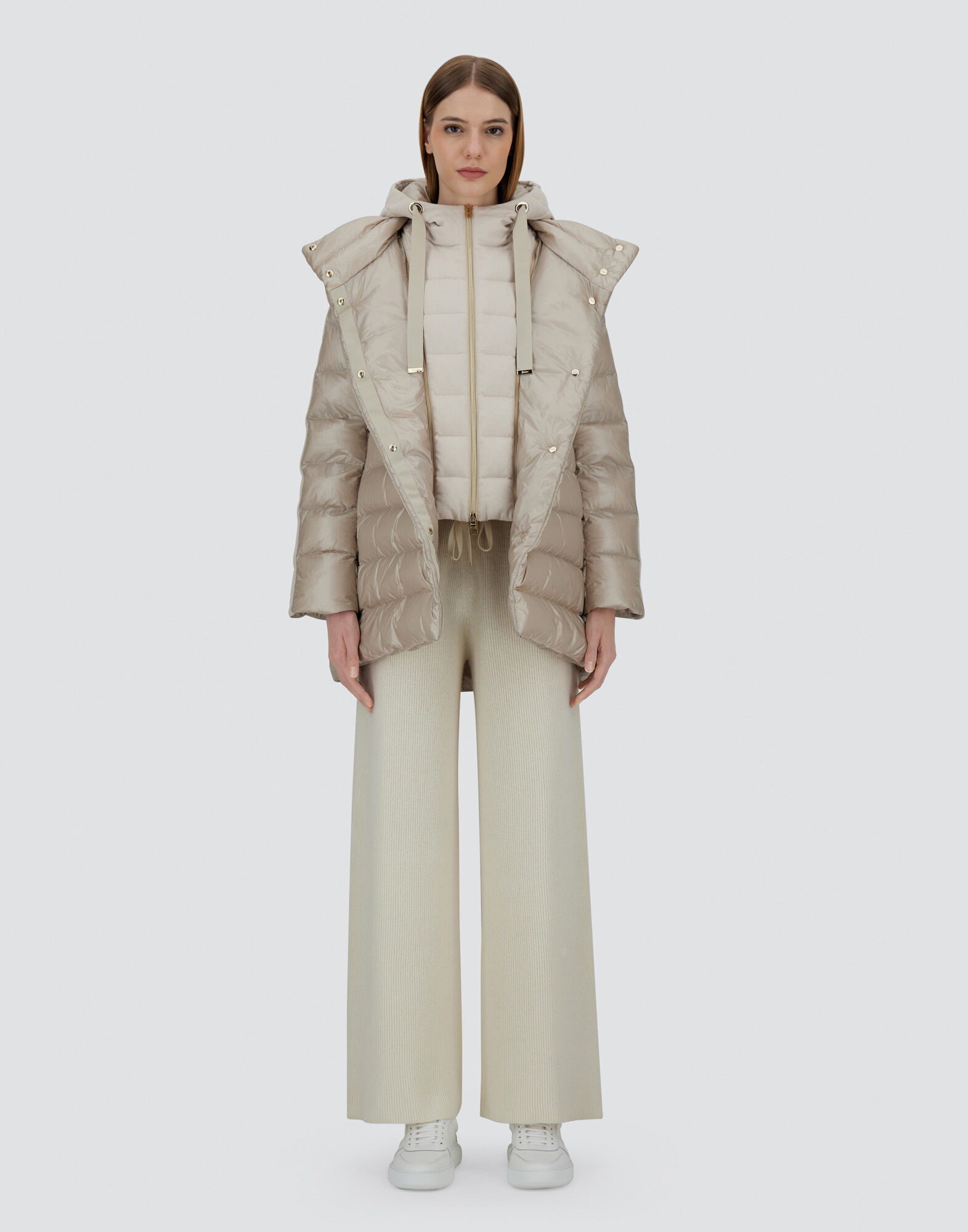 A-SHAPE JACKET IN NYLON ULTRALIGHT, CASHMERE AND SILK