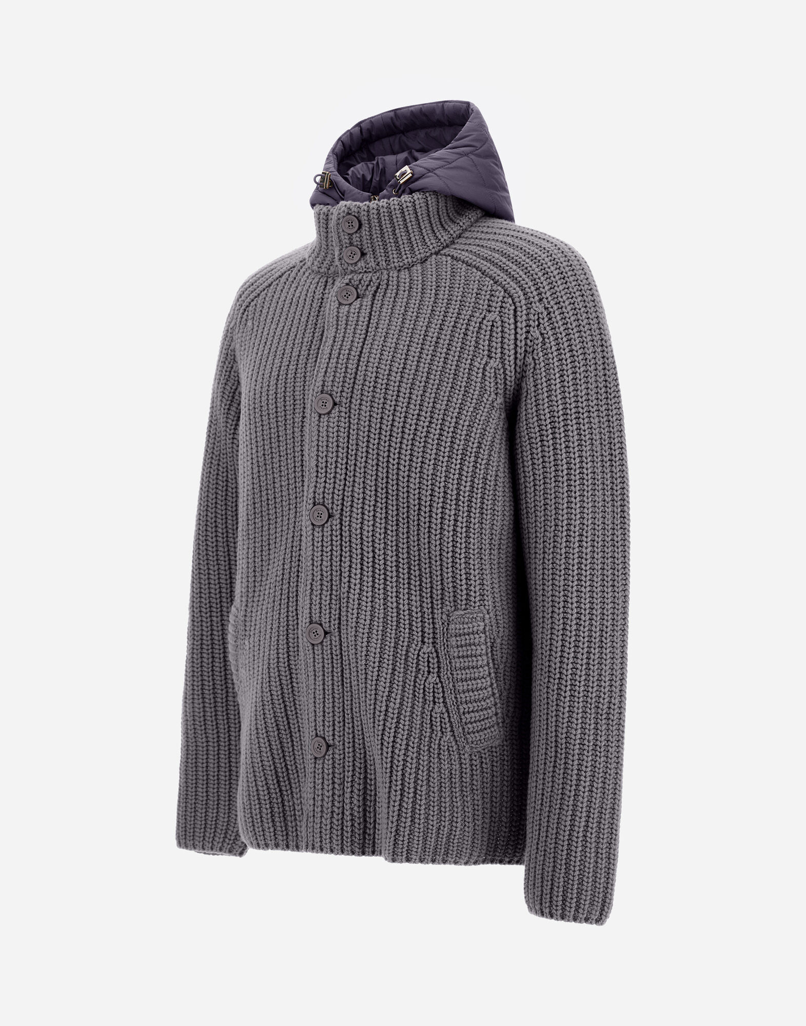 CARDIGAN IN COB STITCH WOOL