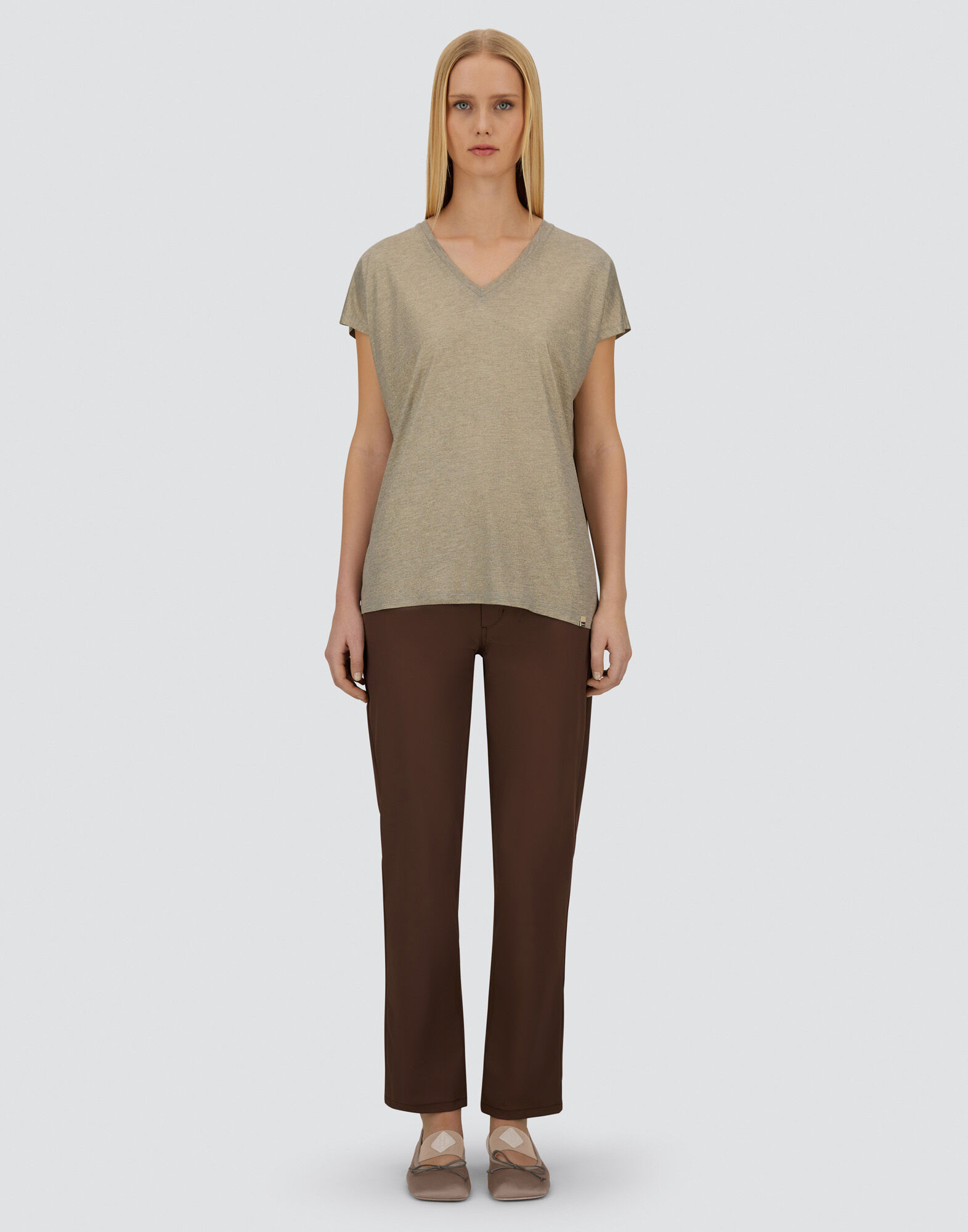 RESORT T-SHIRT IN SHIMMER FOIL JERSEY
