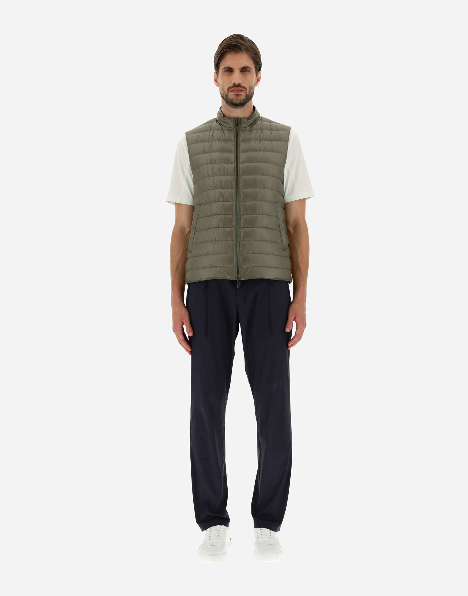 REVERSIBLE TWO-TONE WAISTCOAT IN NYLON ULTRALIGHT