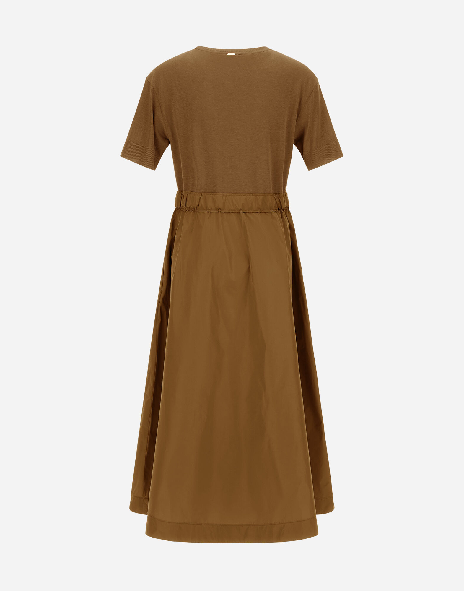 DRESS IN GLAM KNIT EFFECT AND TECHNO TAFFETA