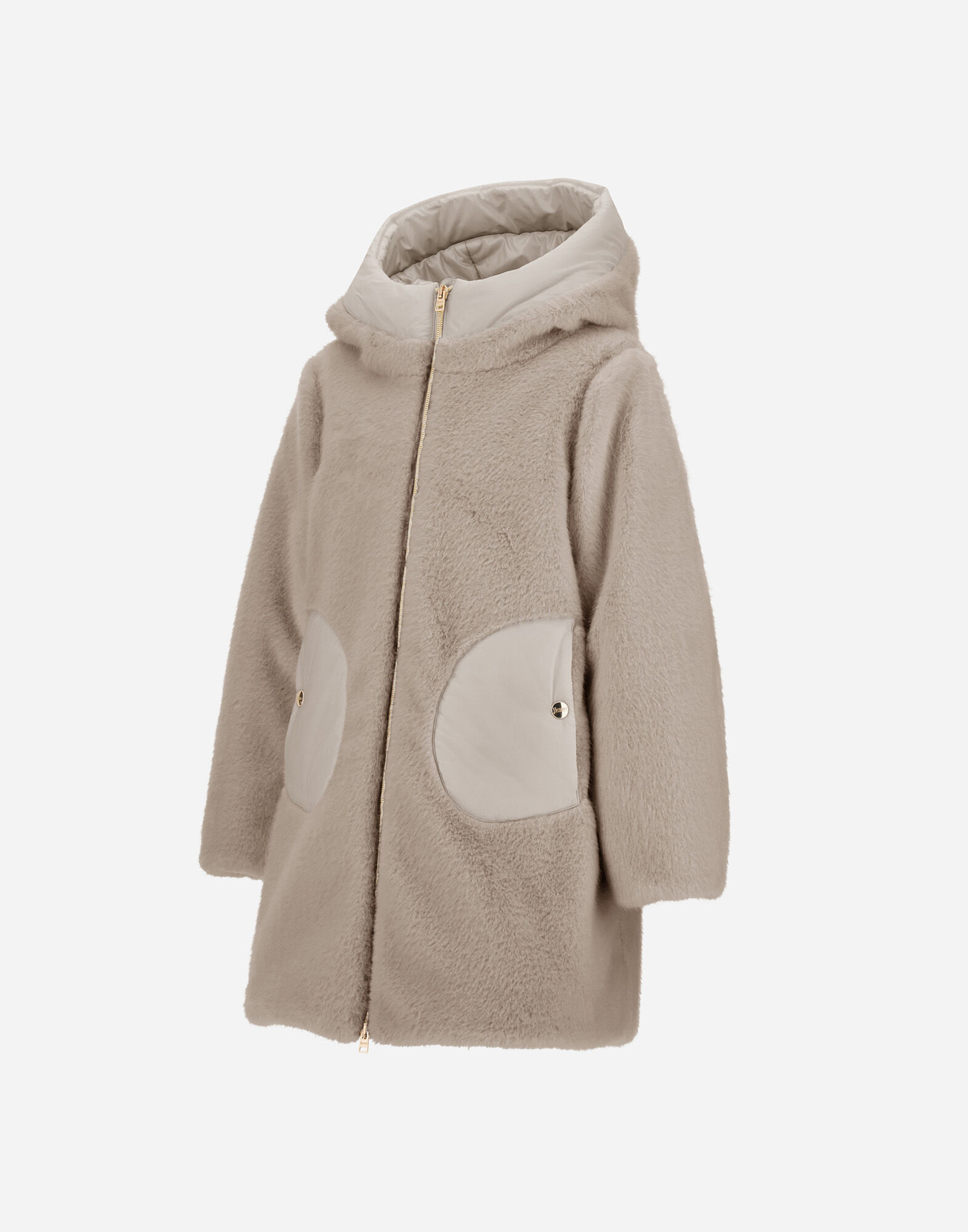 COAT IN LADY ALTERNATIVE FUR AND ECOAGE