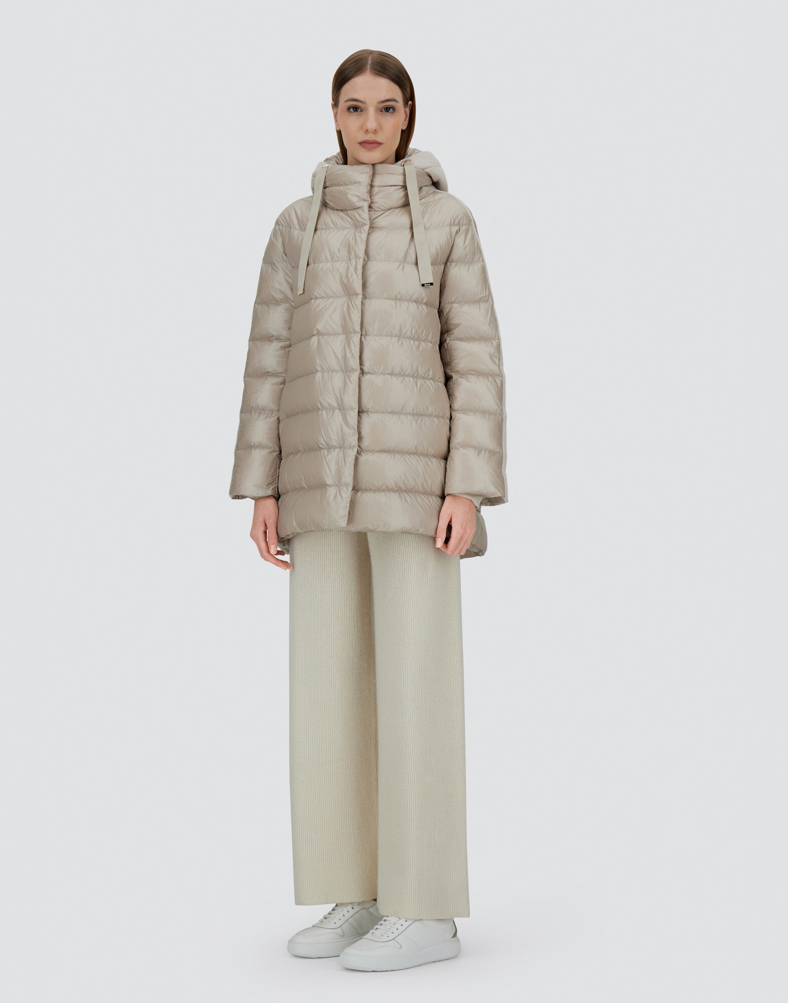 A-SHAPE JACKET IN NYLON ULTRALIGHT, CASHMERE AND SILK