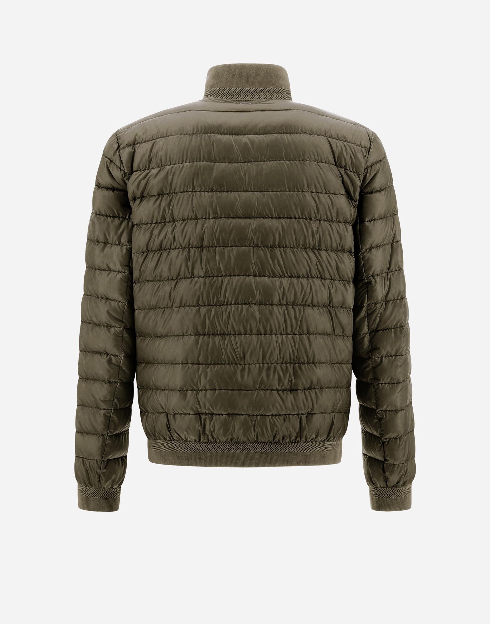 NYLON ULTRALIGHT AND KNIT BOMBER JACKET