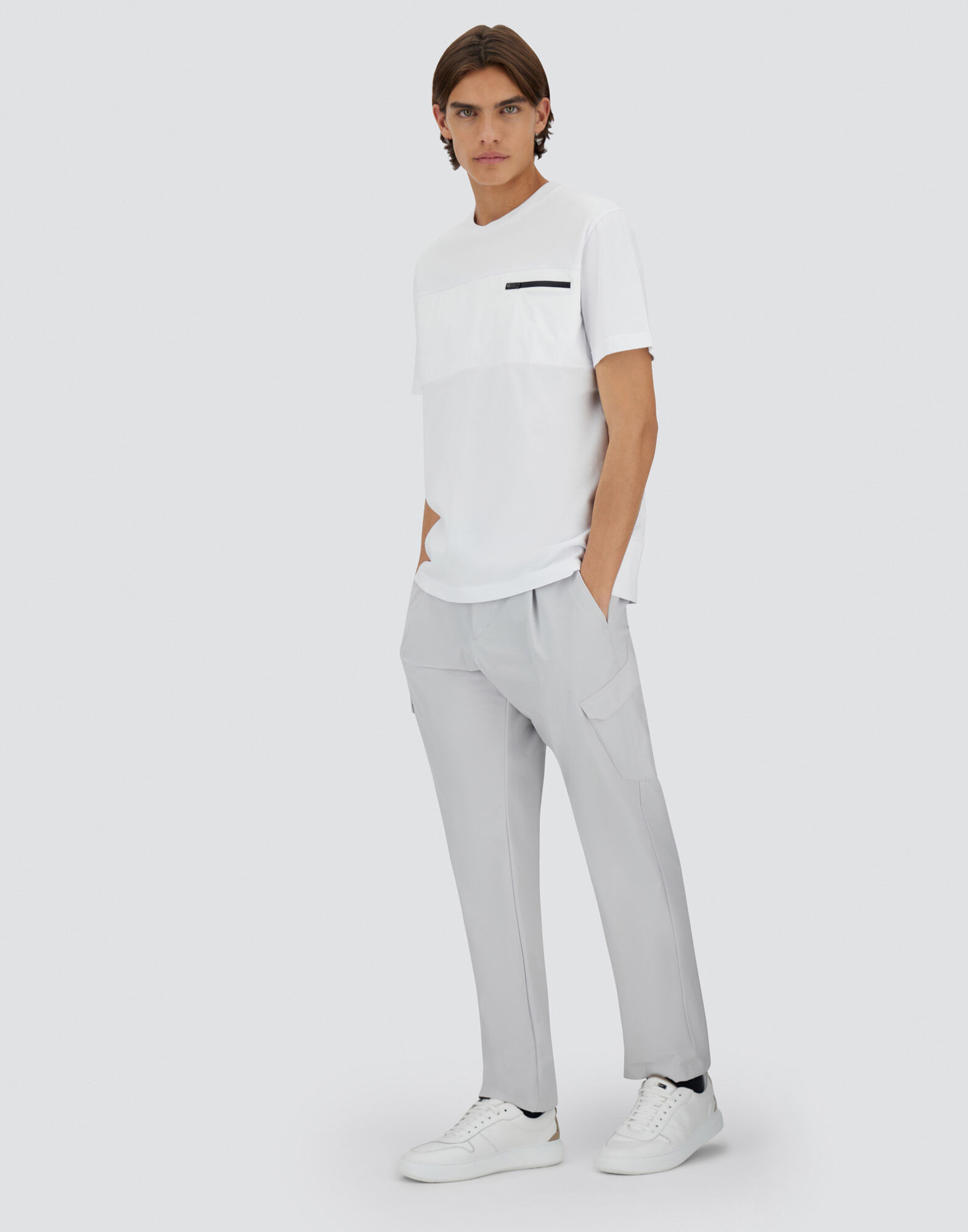 COMPACT JERSEY AND NYLON MAESTRO SWEATSHIRT