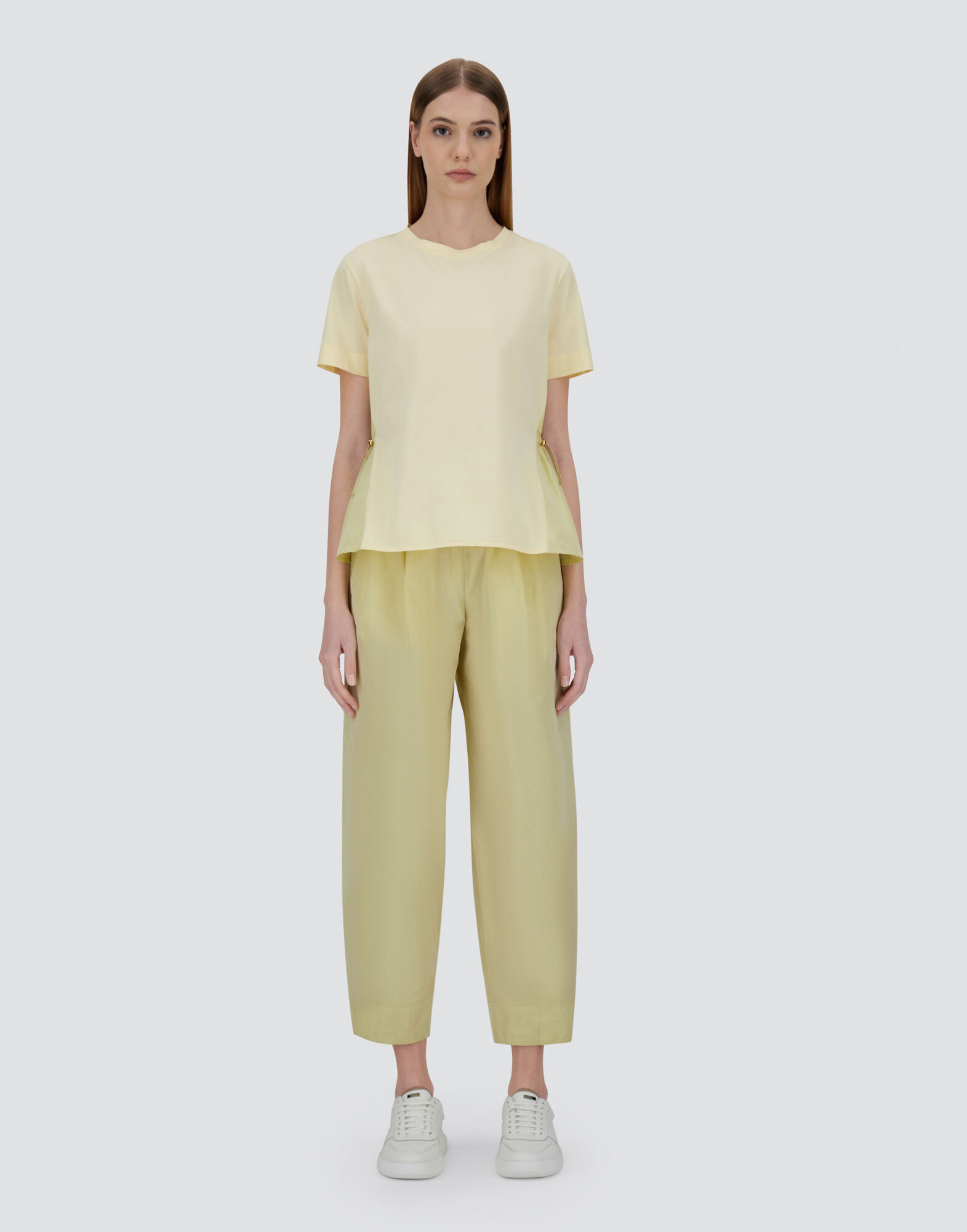 T-SHIRT IN CHIC COTTON JERSEY AND NEW TECHNO TAFFETA
