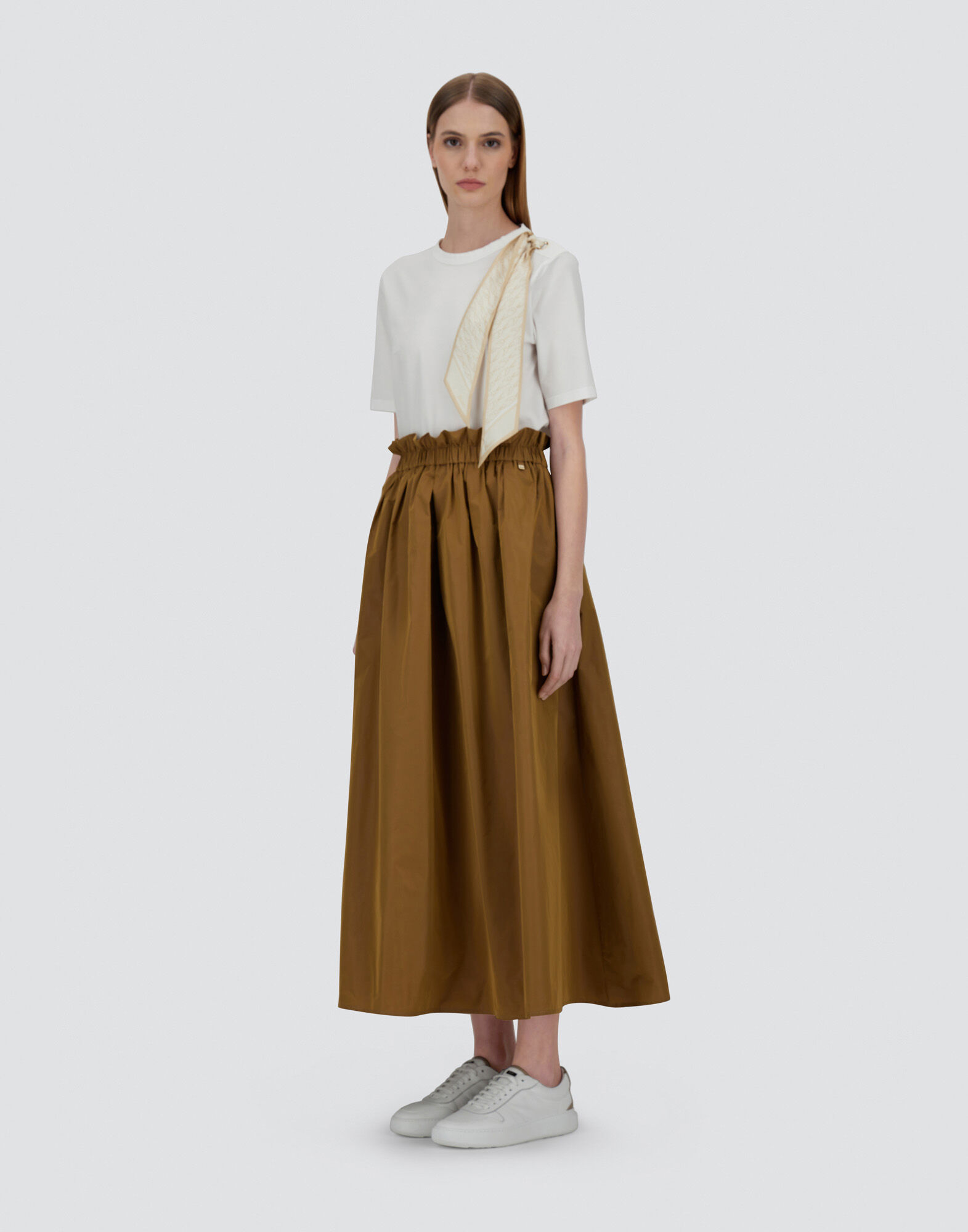NEW TECHNO TAFFETA SKIRT
