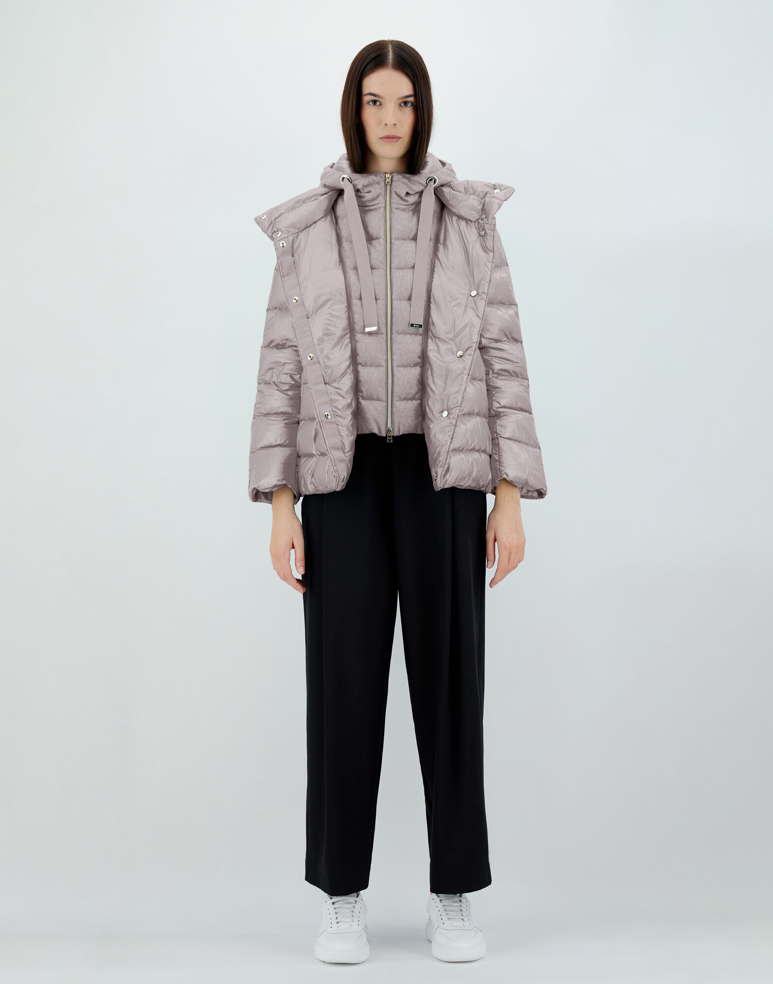 NYLON ULTRALIGHT AND SILK CASHMERE CAPE