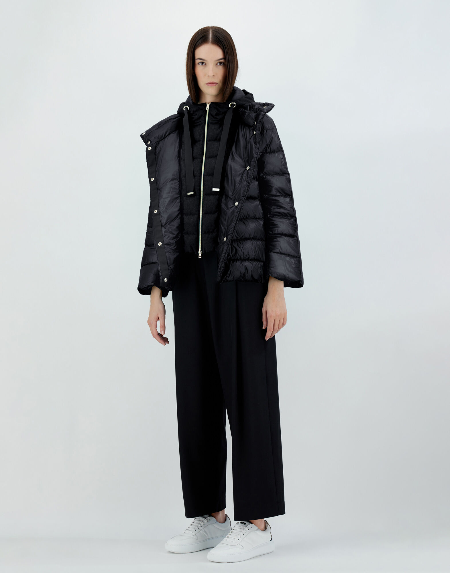NYLON ULTRALIGHT AND SILK CASHMERE CAPE