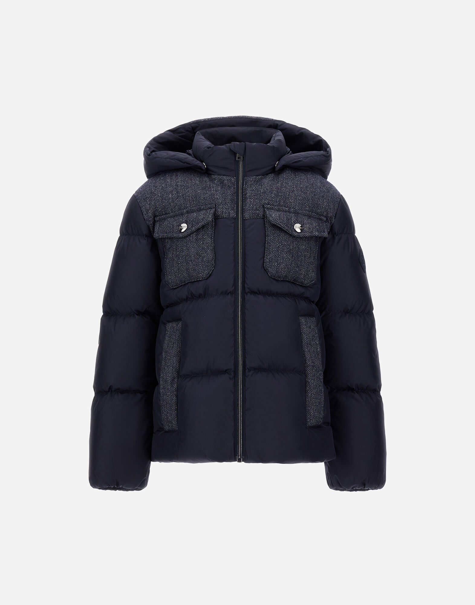 JACKET IN NYLON CHAMONIX AND HERRINGBONE WOOL FLANNEL