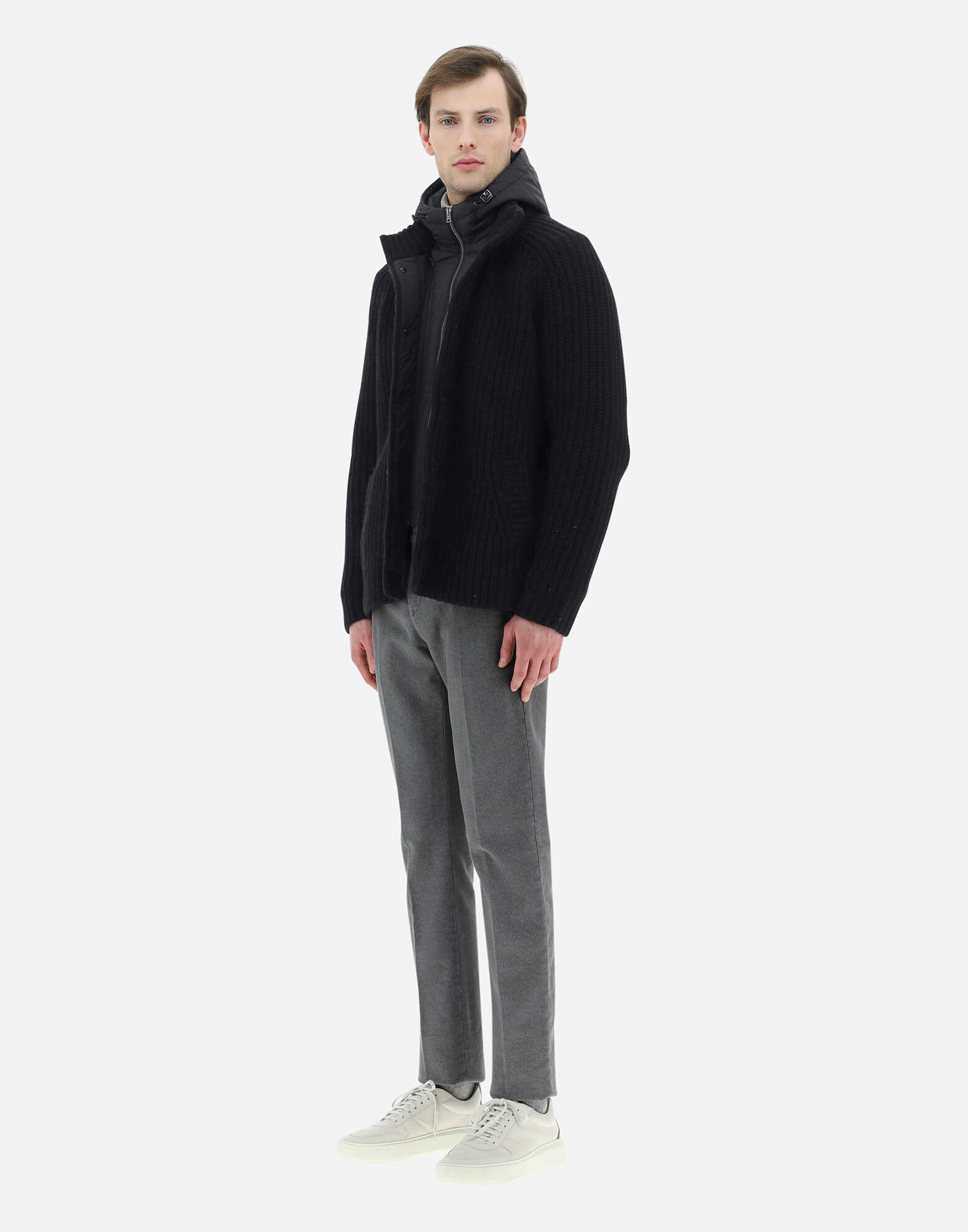 CARDIGAN IN COB STITCH WOOL