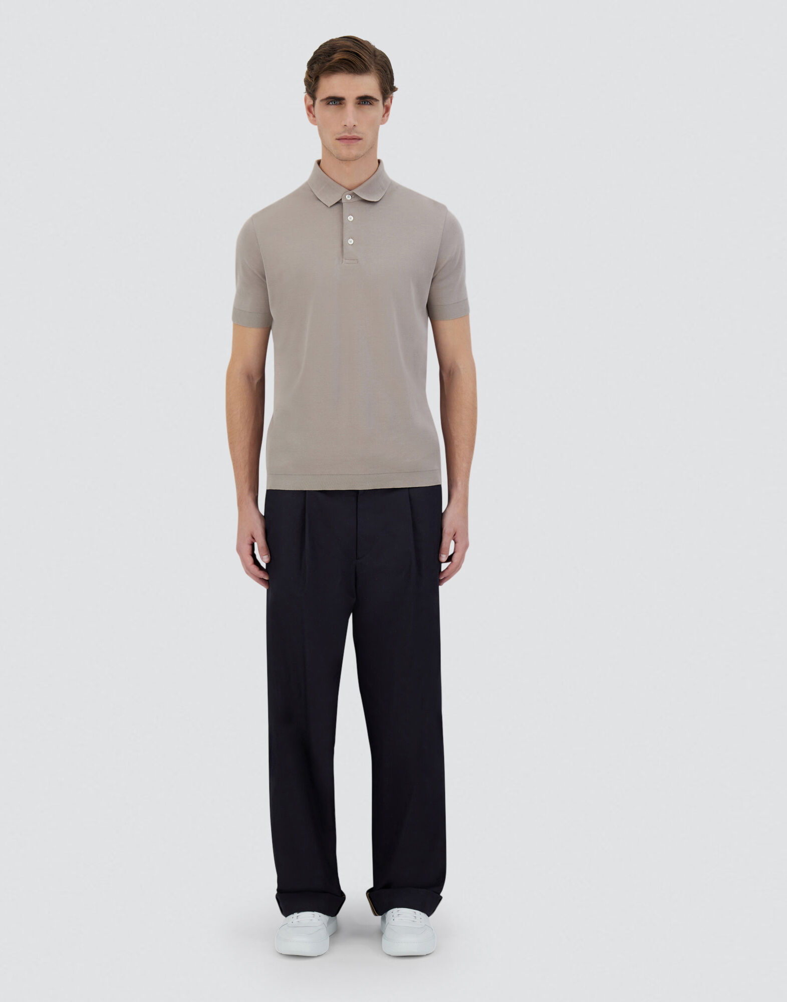 JERSEY KNIT EFFECT POLO SHIRT