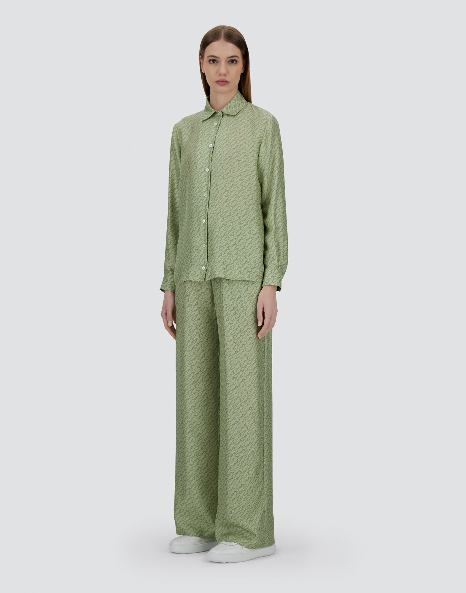 SHIRT IN ICONIC PRINT SILK