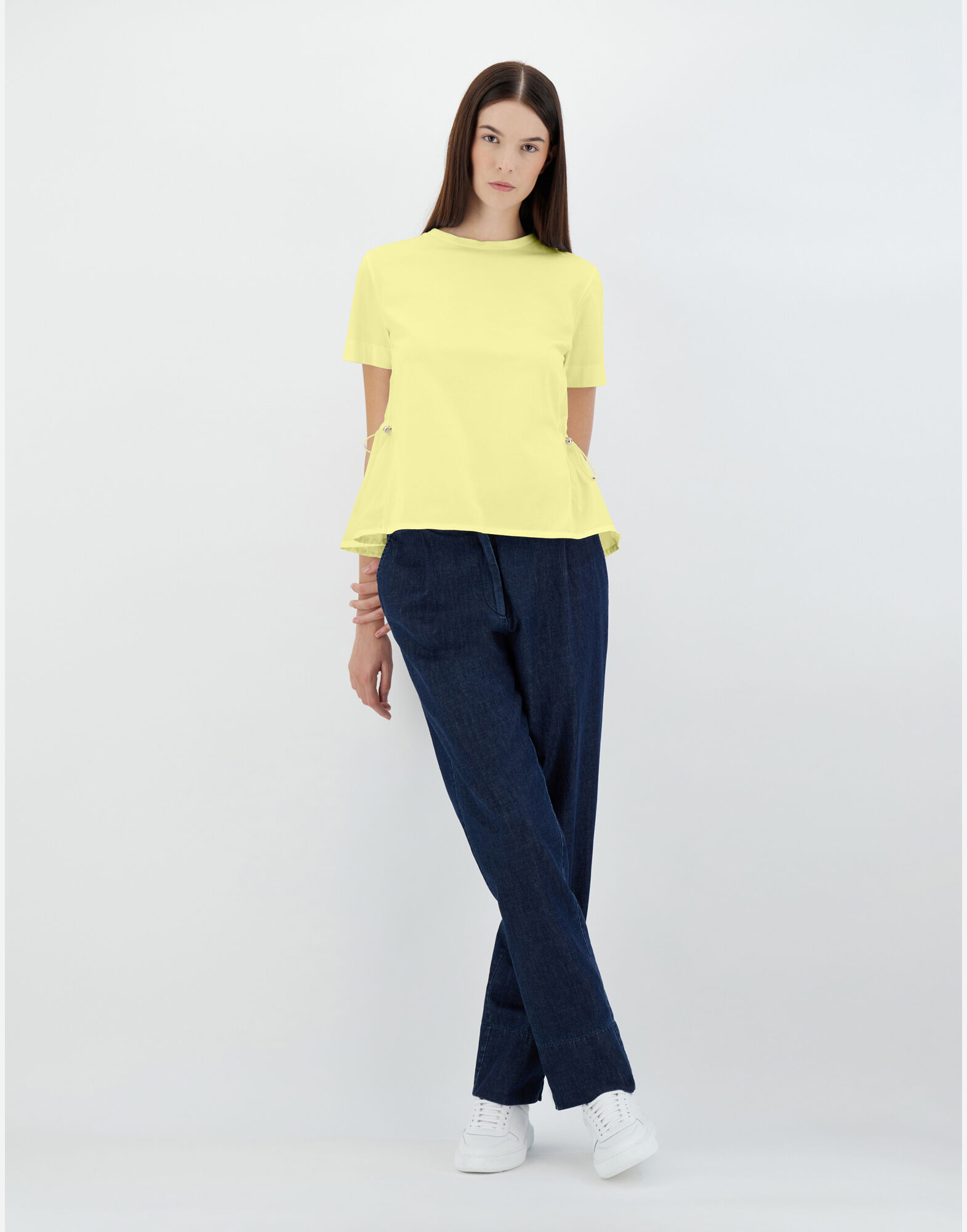 T-SHIRT IN CHIC COTTON JERSEY AND NEW TECHNO TAFFETA