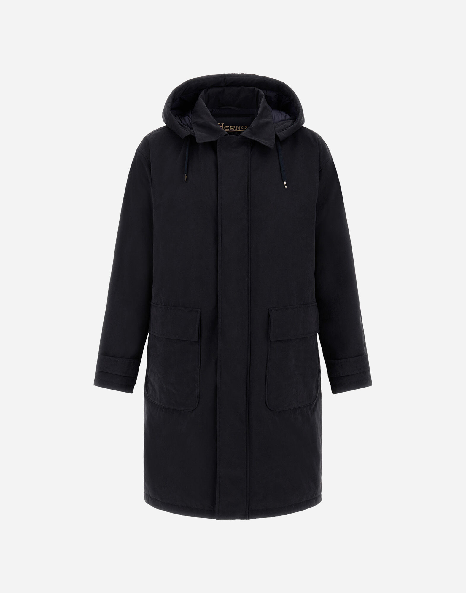 LONG PARKA IN WAXED TECH COTTON