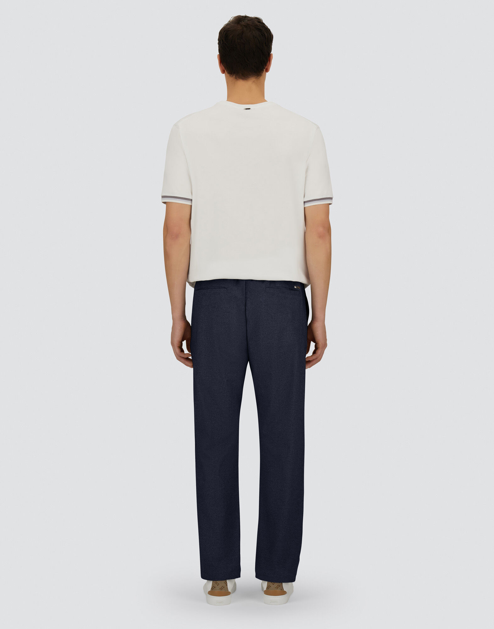 RESORT TROUSERS IN MELANGE SUEDE EFFECT