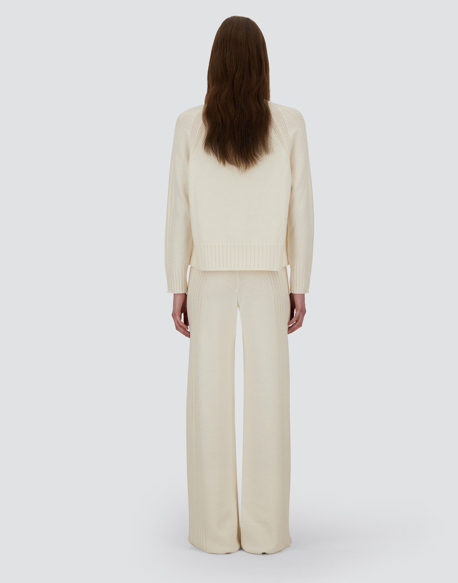 TROUSERS IN RIBBED & BRAIDED MERINO WOOL