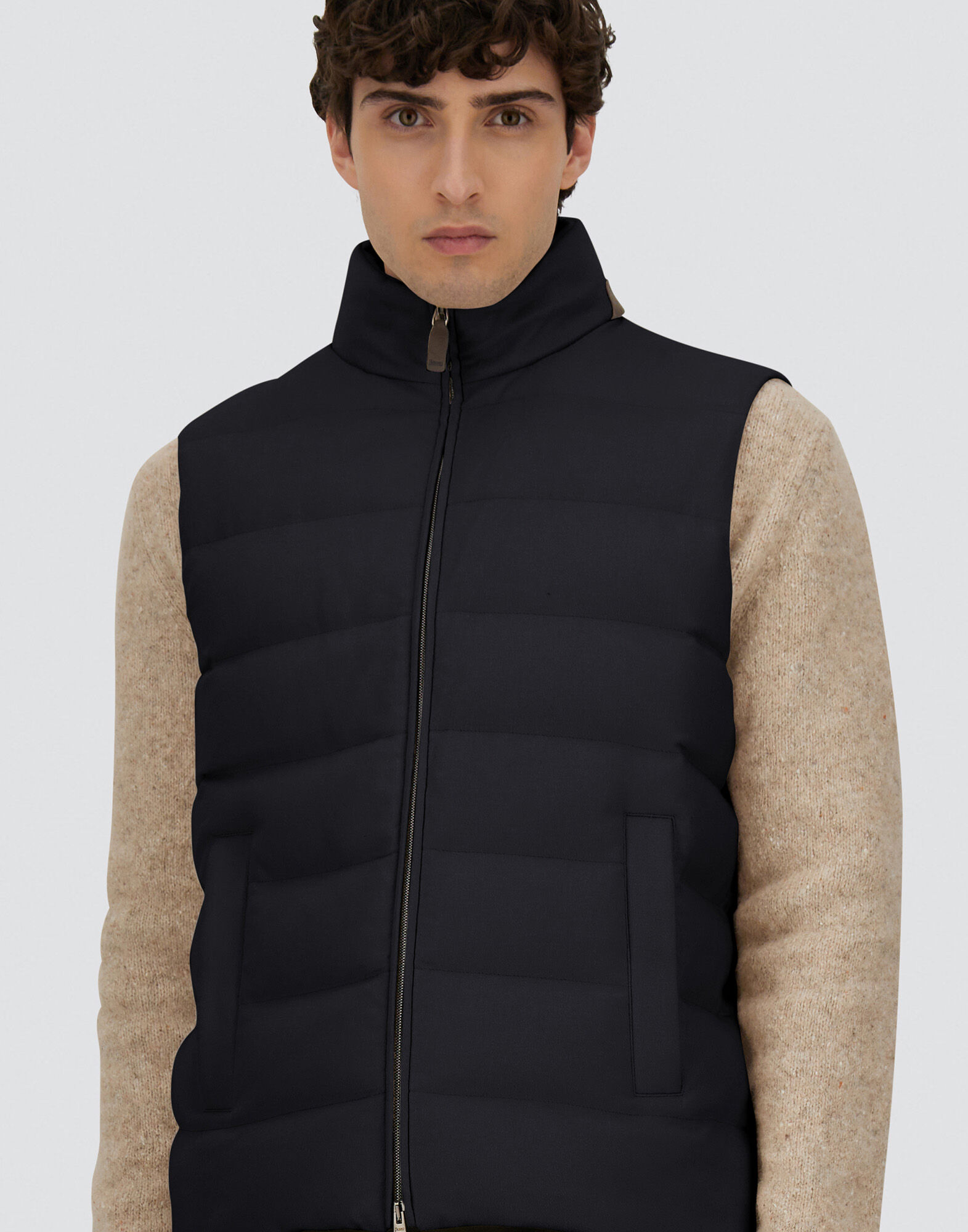VEST IN CASHMERE, SILK AND MONOGRAM