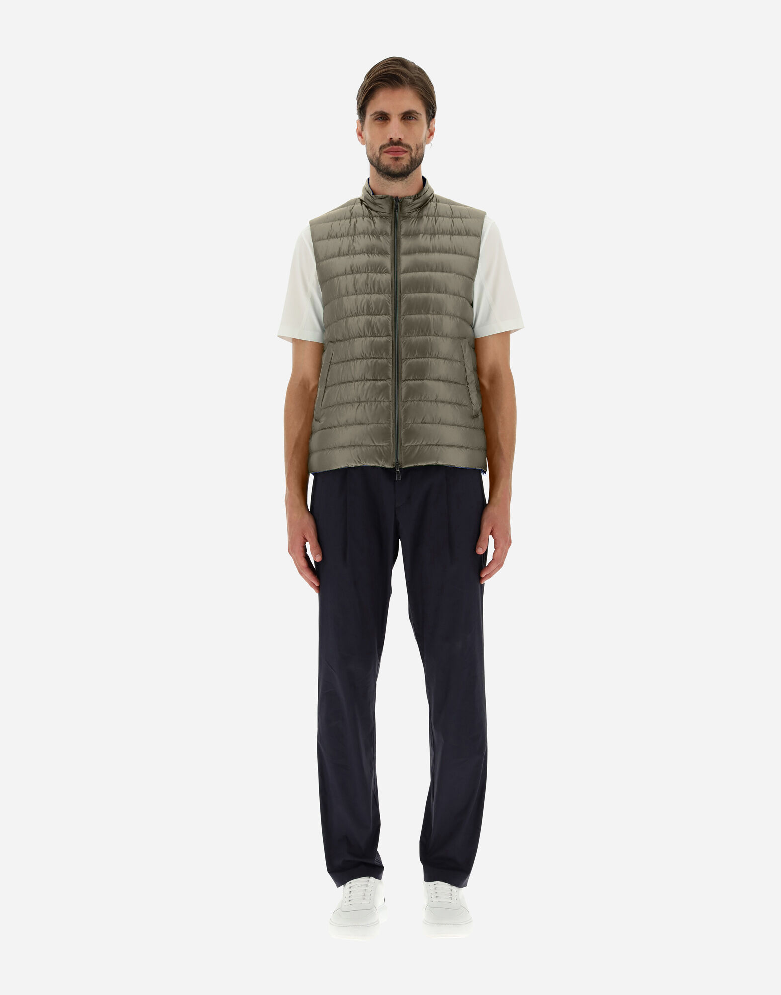 REVERSIBLE TWO-TONE WAISTCOAT IN NYLON ULTRALIGHT