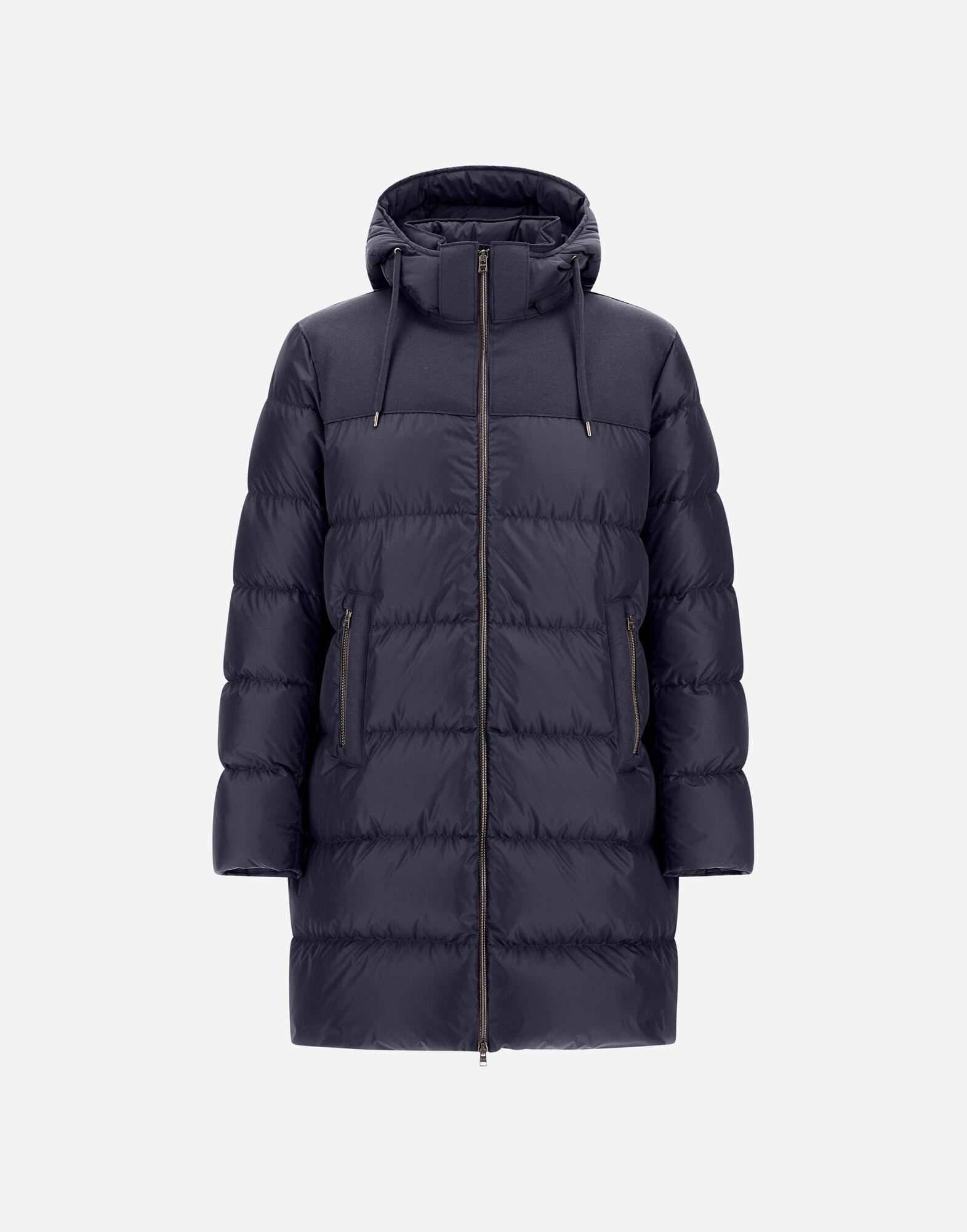 LONG JACKET IN NYLON CHAMONIX AND PURE WOOL CLOTH
