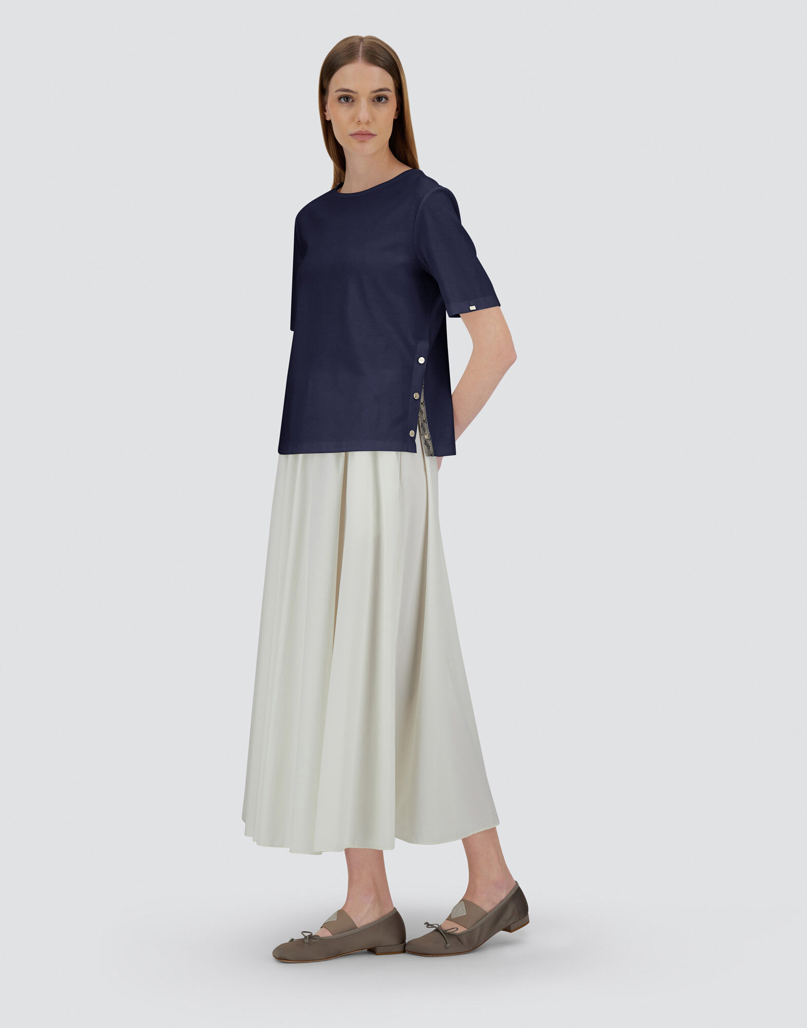 T-SHIRT IN EVER COTTON INTERLOCK AND MONOGRAM LUREX