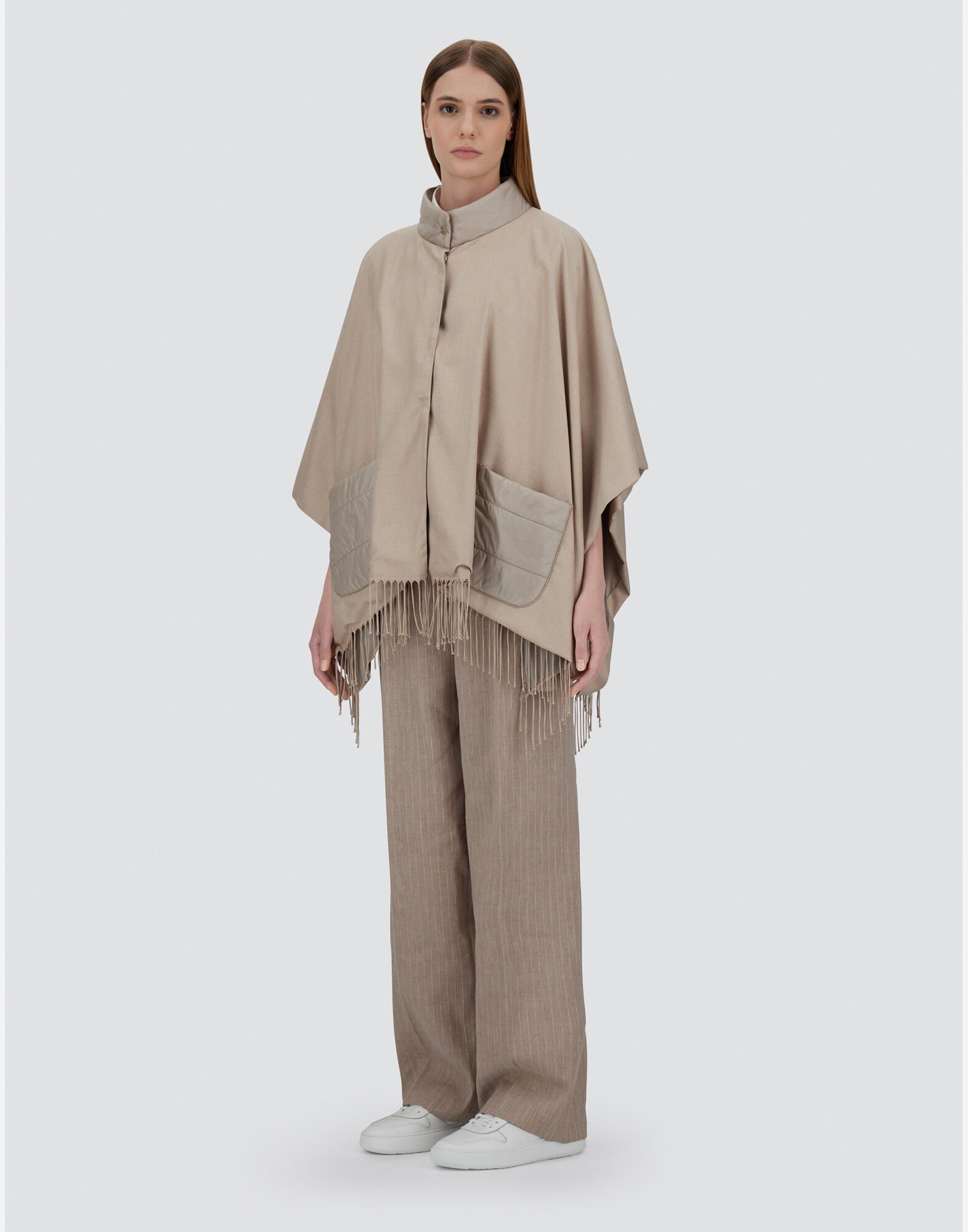 PONCHO IN SUMMER SILK AND NYLON ULTRALIGHT
