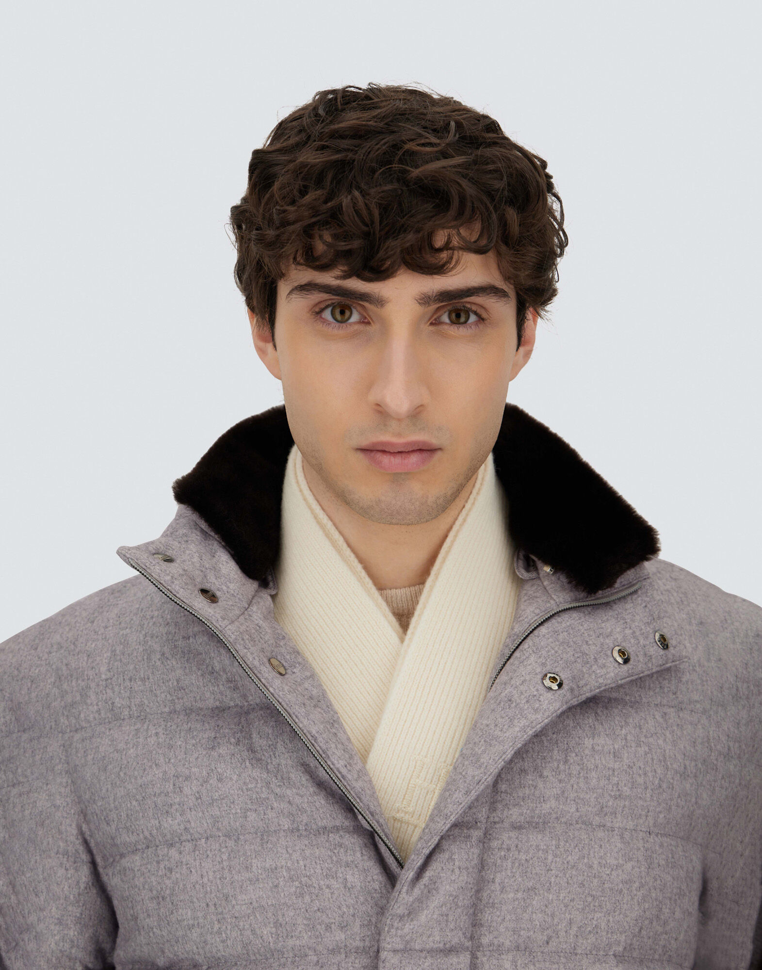 CARCOAT IN CASHMERE, SILK AND MONOGRAM