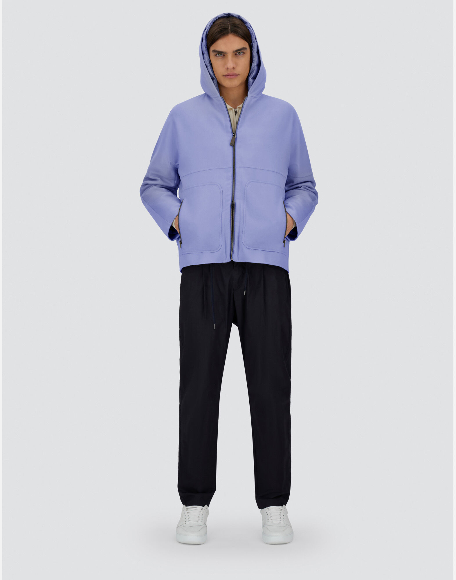 JACKET IN DOUBLE WOOL AND NYLON ULTRALIGHT