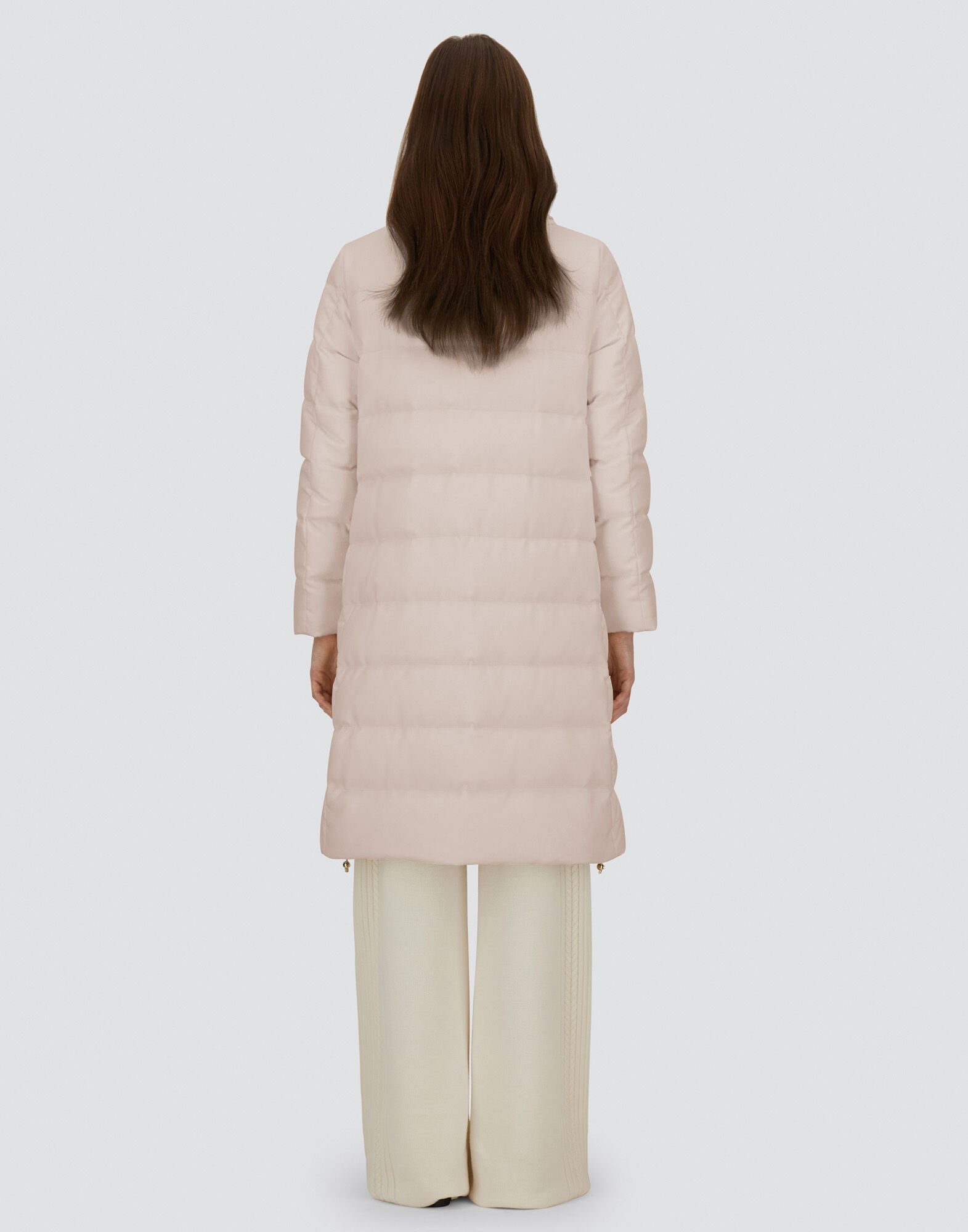 LONG JACKET IN CASHMERE, SILK AND SATIN