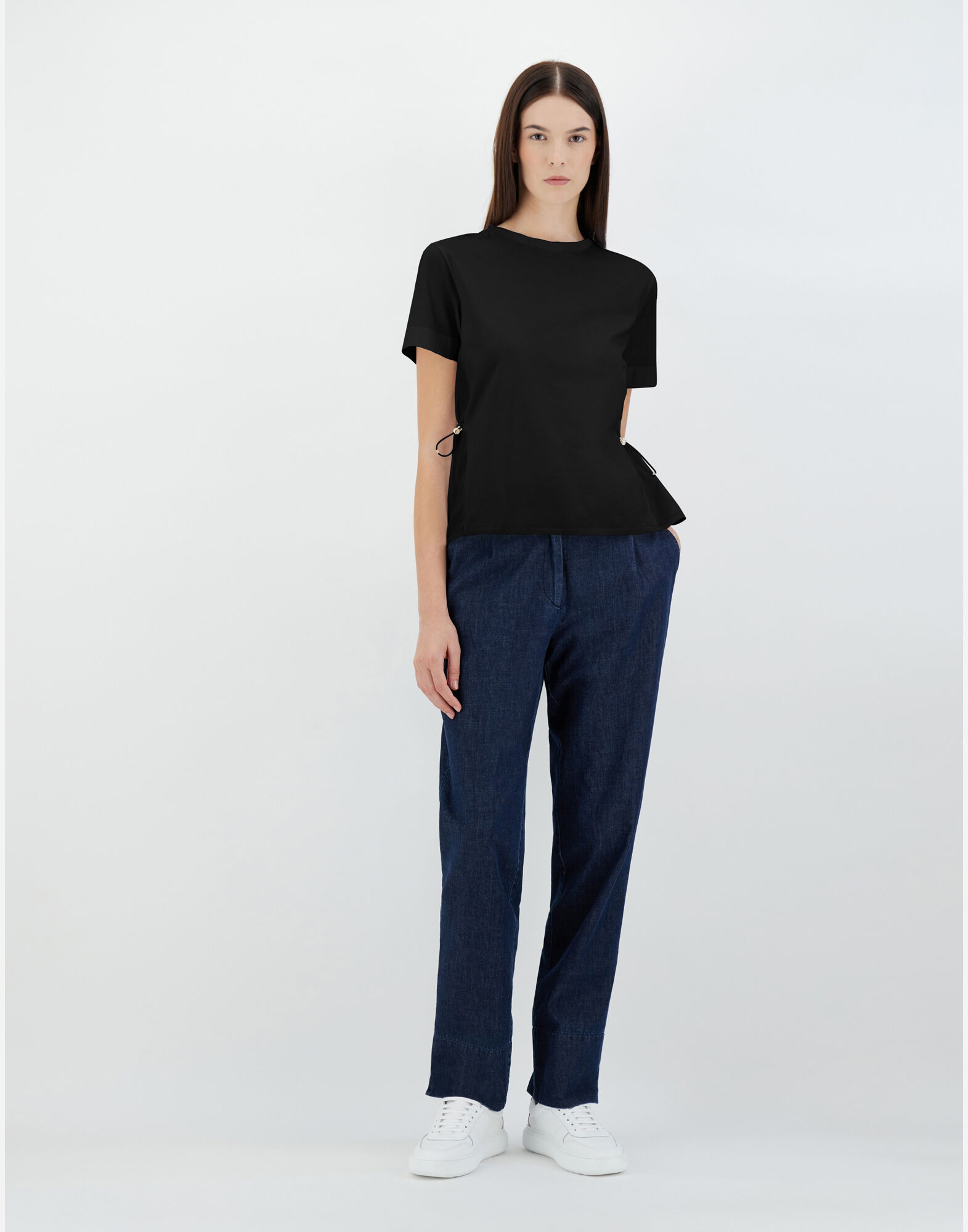 T-SHIRT IN CHIC COTTON JERSEY AND NEW TECHNO TAFFETA