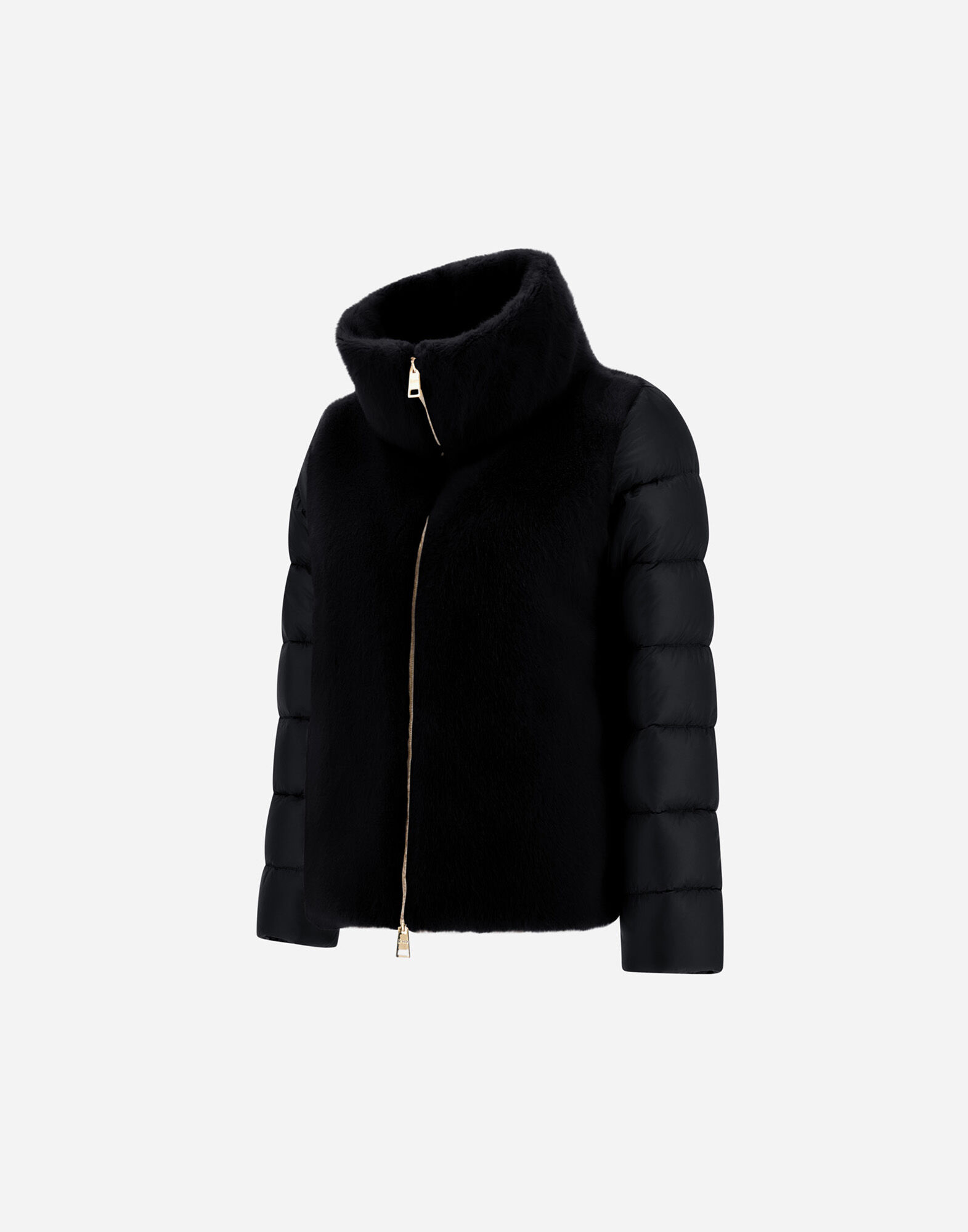 CAPE IN NYLON ULTRALIGHT AND LADY ALTERNATIVE FUR